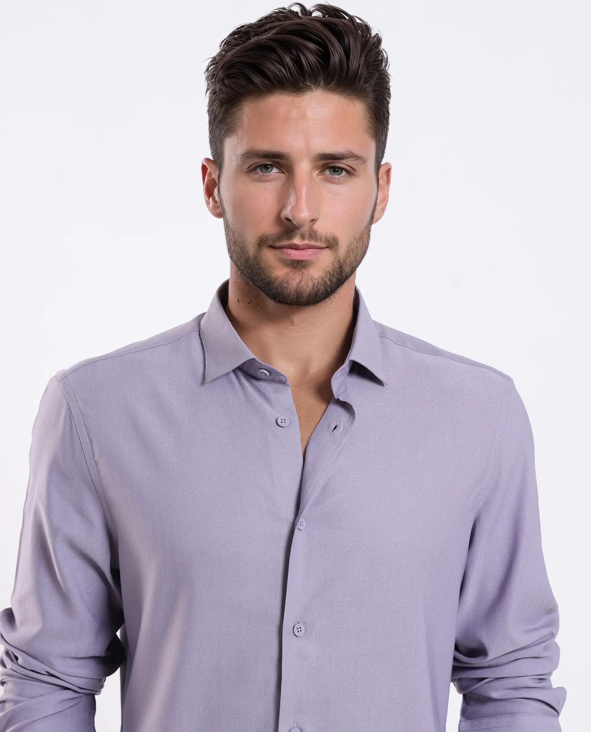 Rare Rabbit Men's Mero-25 Light Purple Viscose Blend Striped Print Regular Fit Full Sleeve Collared Shirt - Image 7