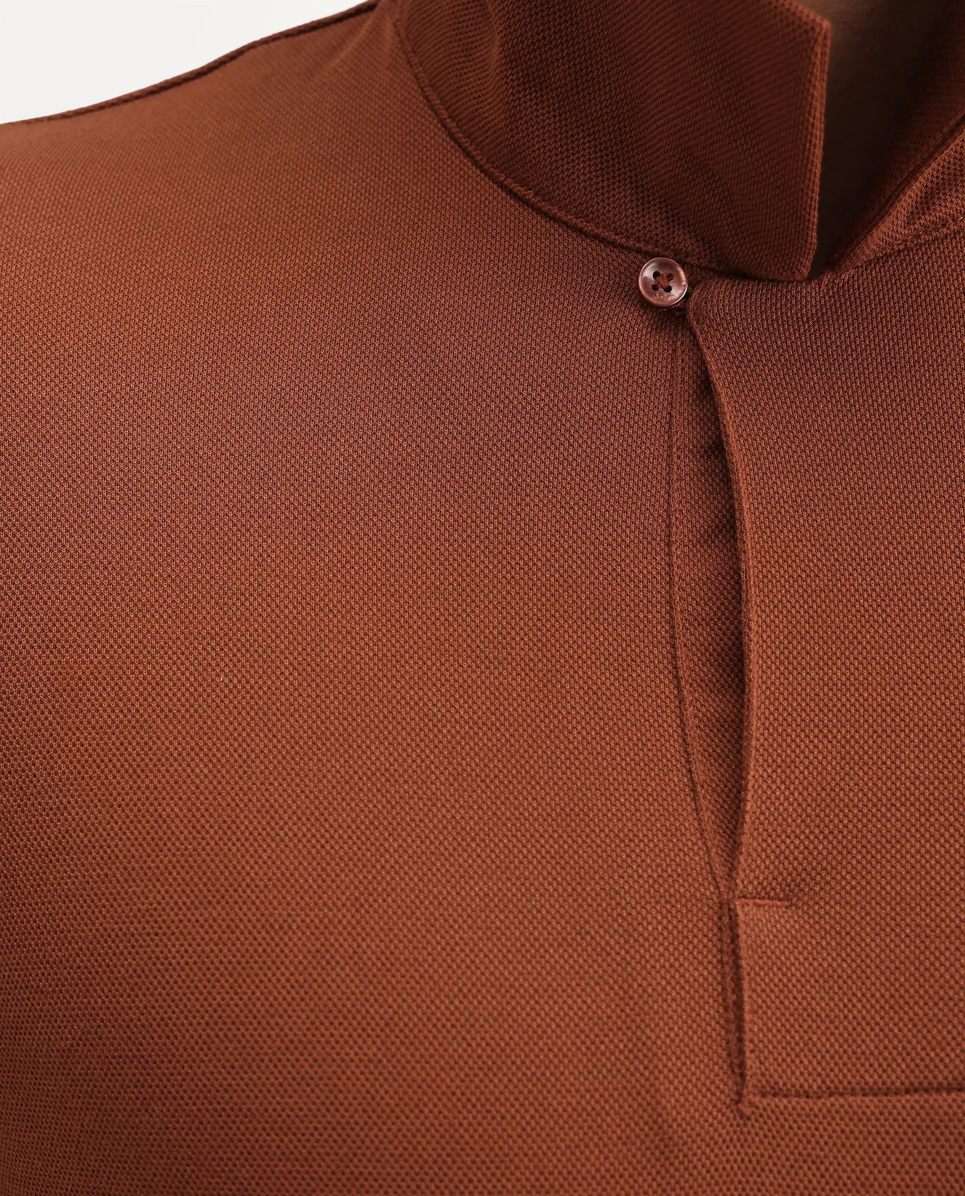 Rare Rabbit Men's Mers Rust Cotton Fabric Half Sleeve Spread Collar Regular Fit Plain Polo - Image 3