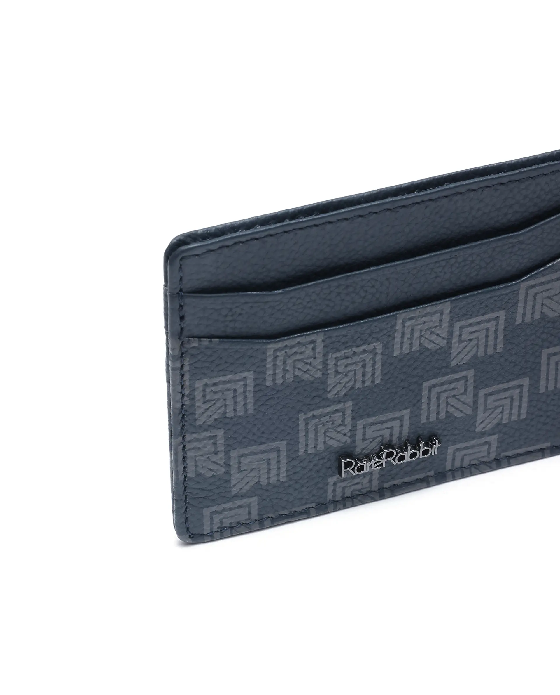 Rare Rabbit Men Mersin Blue Leather Card Holder - Image 2