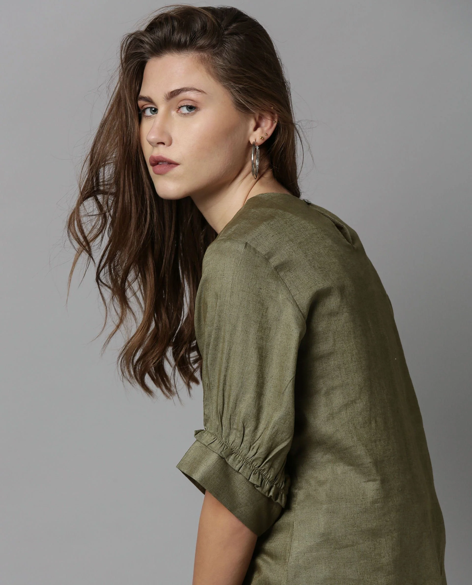 Rareism Women Messi Green Top Short Sleeves Solid - Image 5