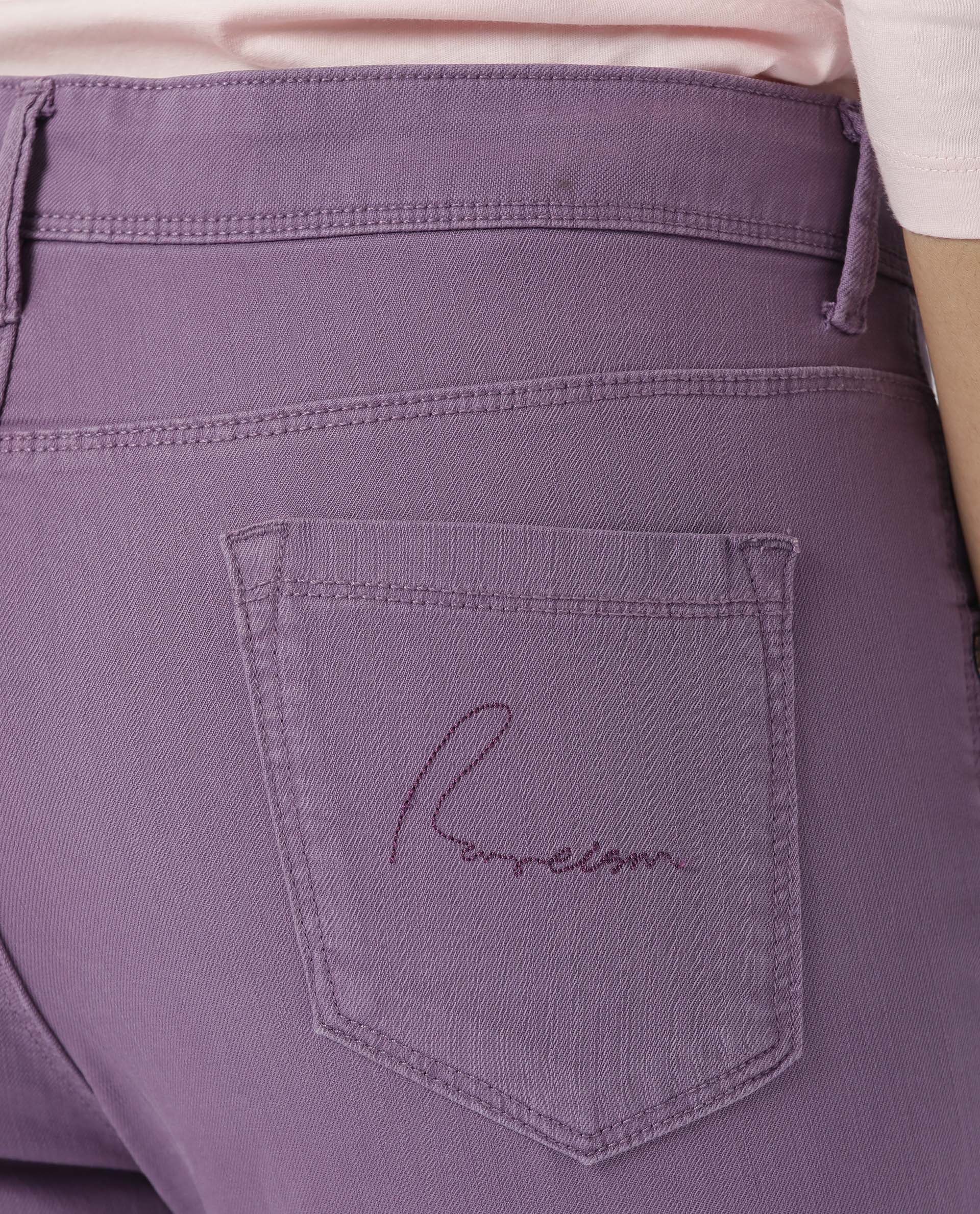Rareism Women's Metty Purple Cotton Blend Plain Ankle Length Slim Fit Jeans - Image 8