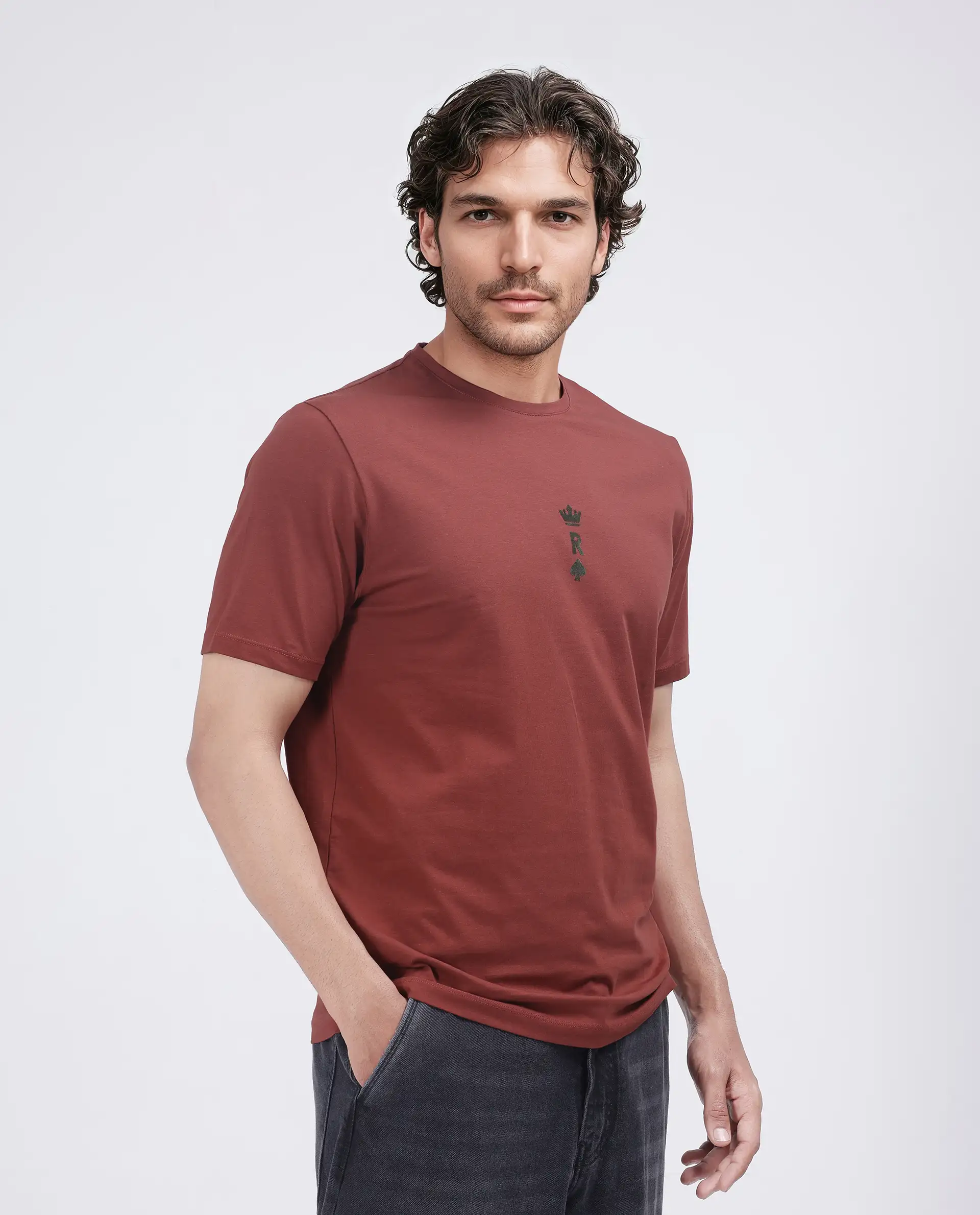 Rare Rabbit Men's Miam Red Cotton Graphic Print Regular Fit Half Sleeve Crew Neck T-Shirt - Image 6