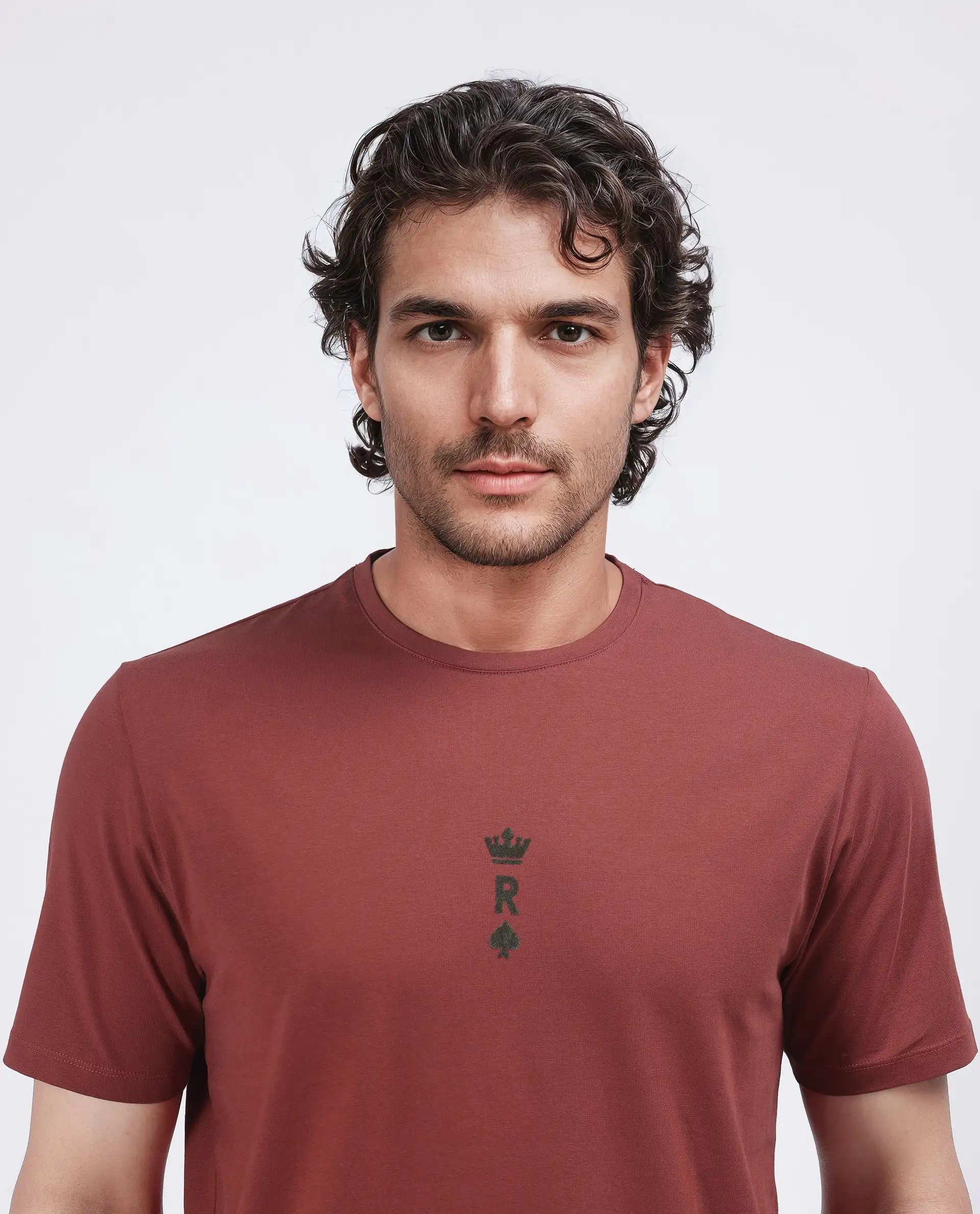 Rare Rabbit Men's Miam Red Cotton Graphic Print Regular Fit Half Sleeve Crew Neck T-Shirt - Image 7