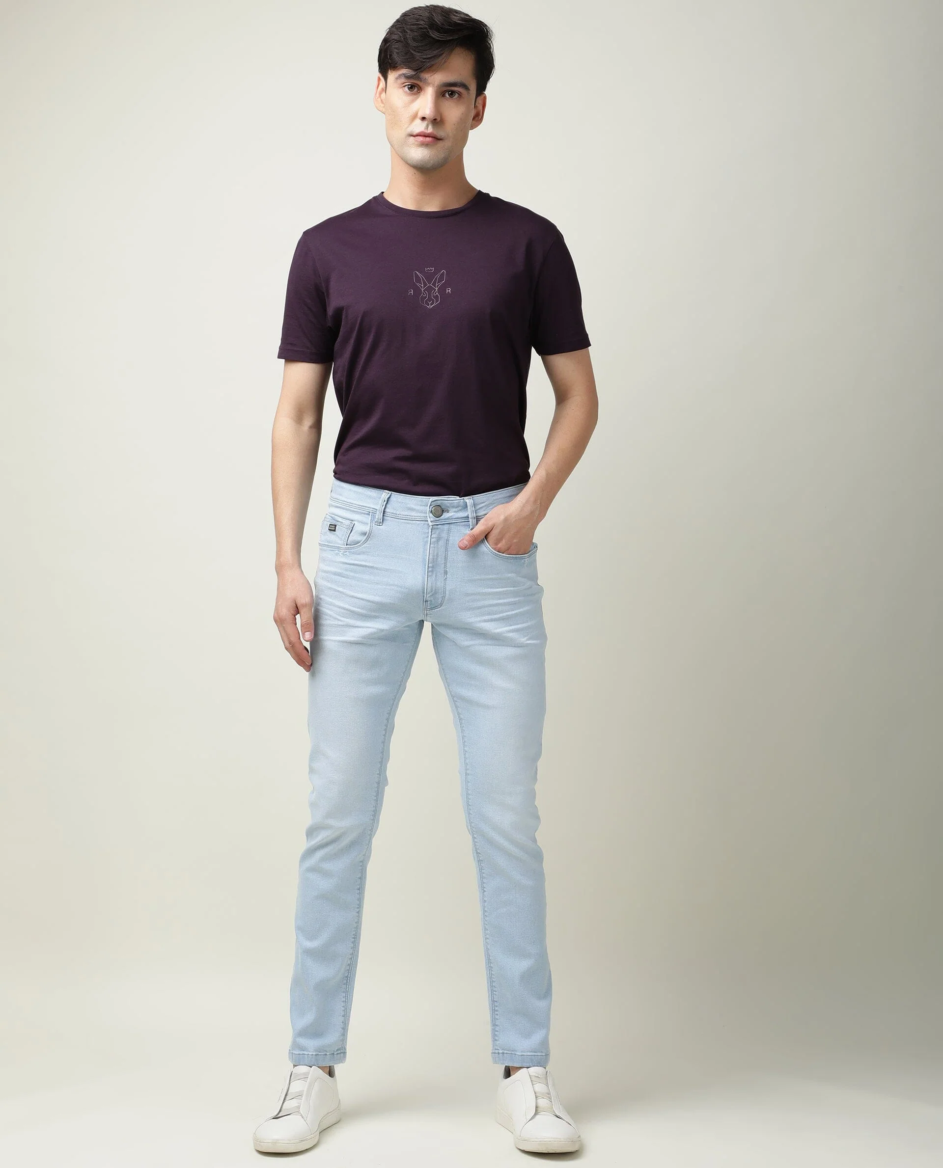 Rare Rabbit Men's Miami Blue Plain Morris Regular Fit Jeans - Image 2