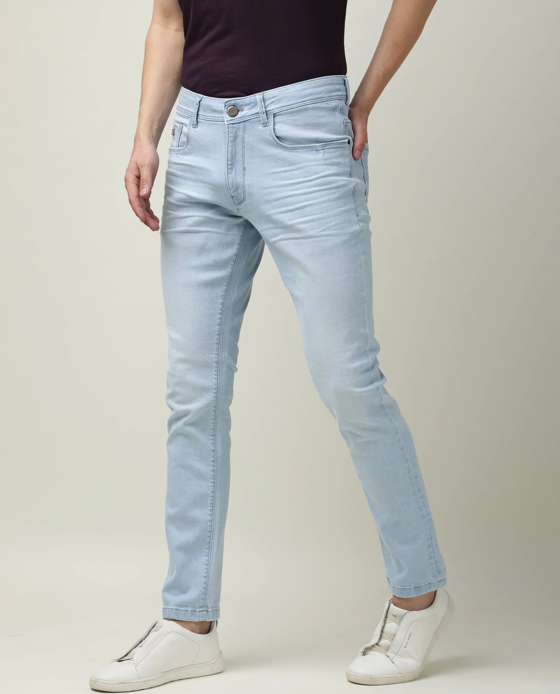 Rare Rabbit Men's Miami Blue Plain Morris Regular Fit Jeans - Image 4