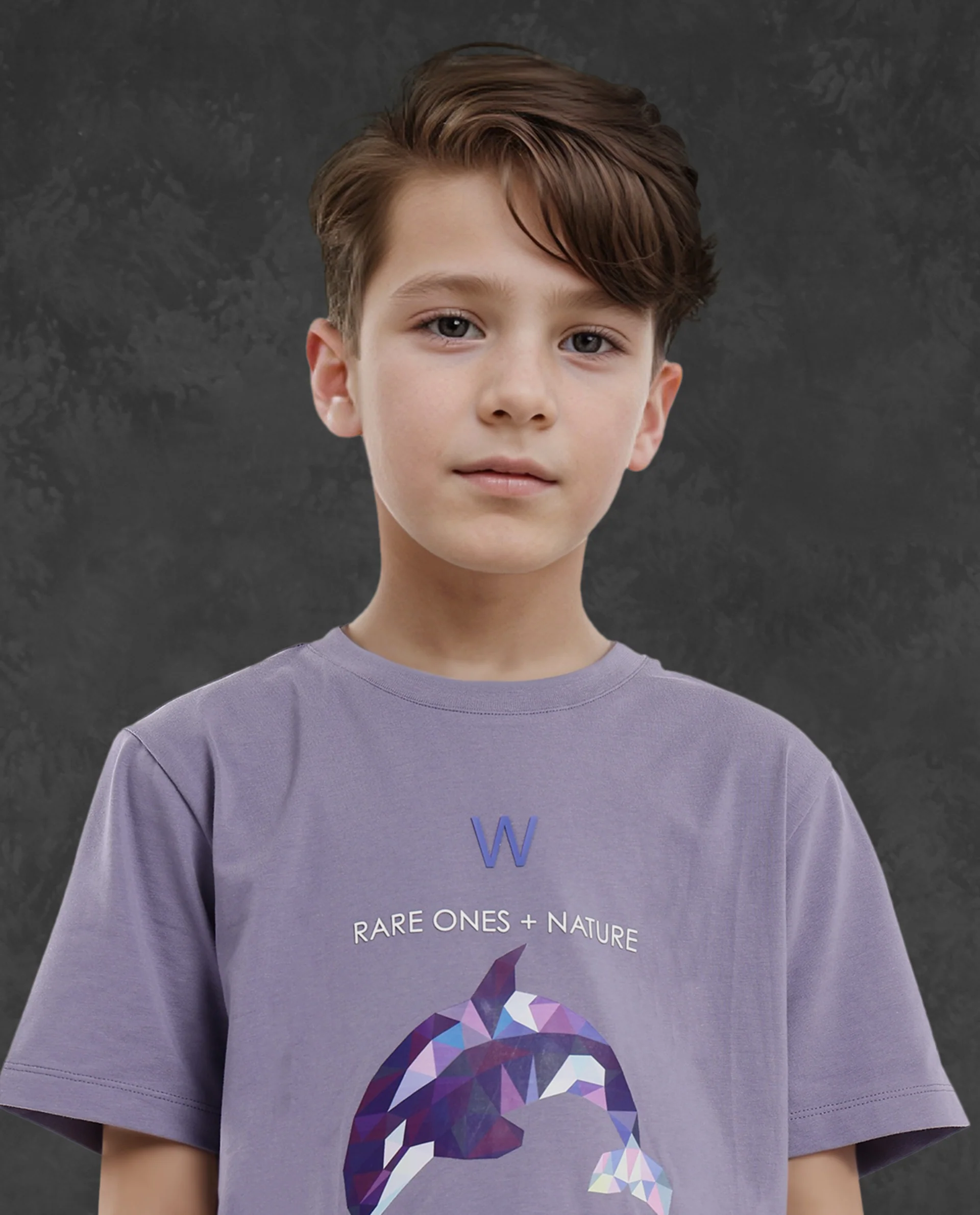 Rare Ones Kids Micah Purple Cotton Blend Fabric Half Sleeves Crew Neck Animal Graphic Print T-Shirt - Image 4
