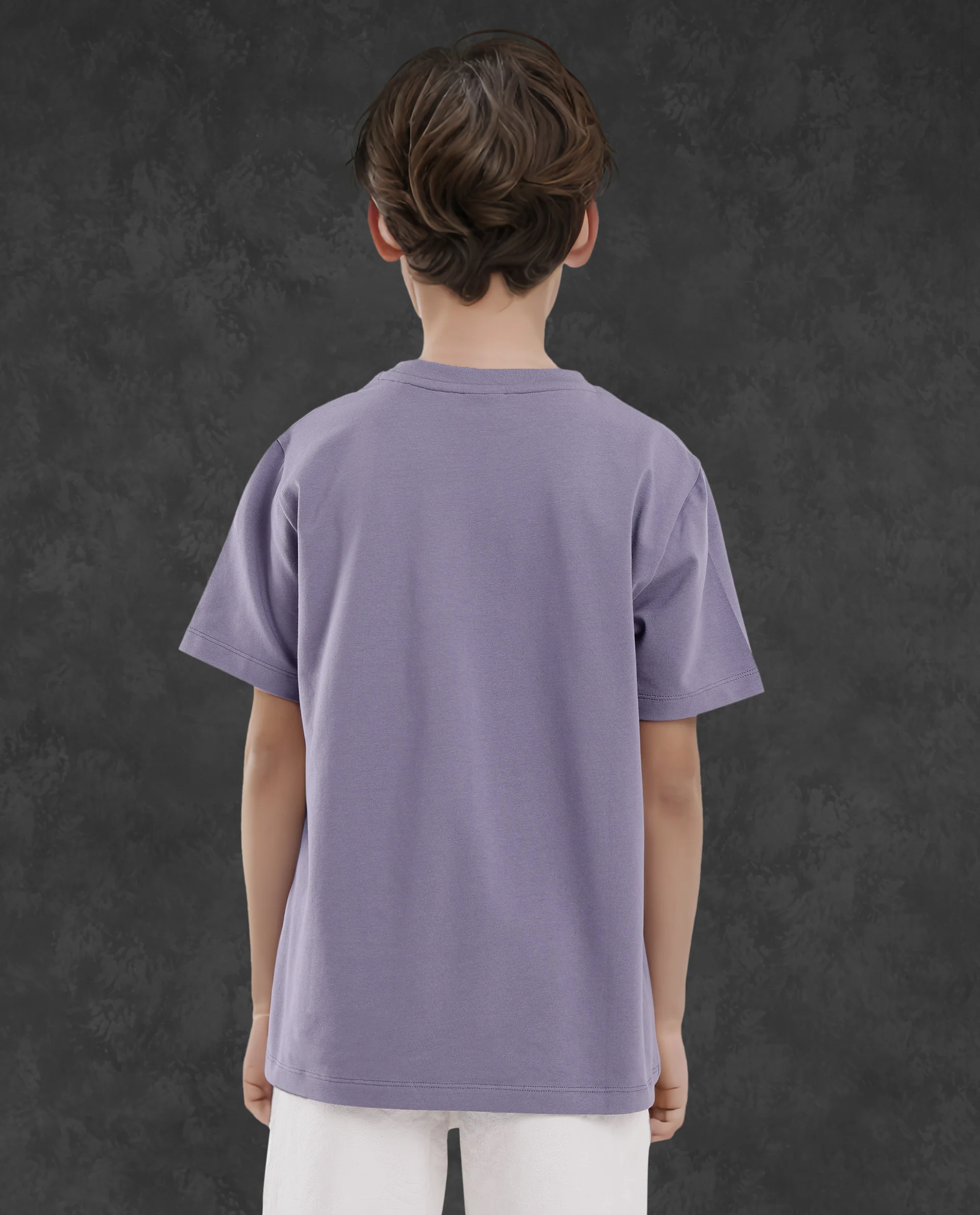 Rare Ones Kids Micah Purple Cotton Blend Fabric Half Sleeves Crew Neck Animal Graphic Print T-Shirt - Image 8