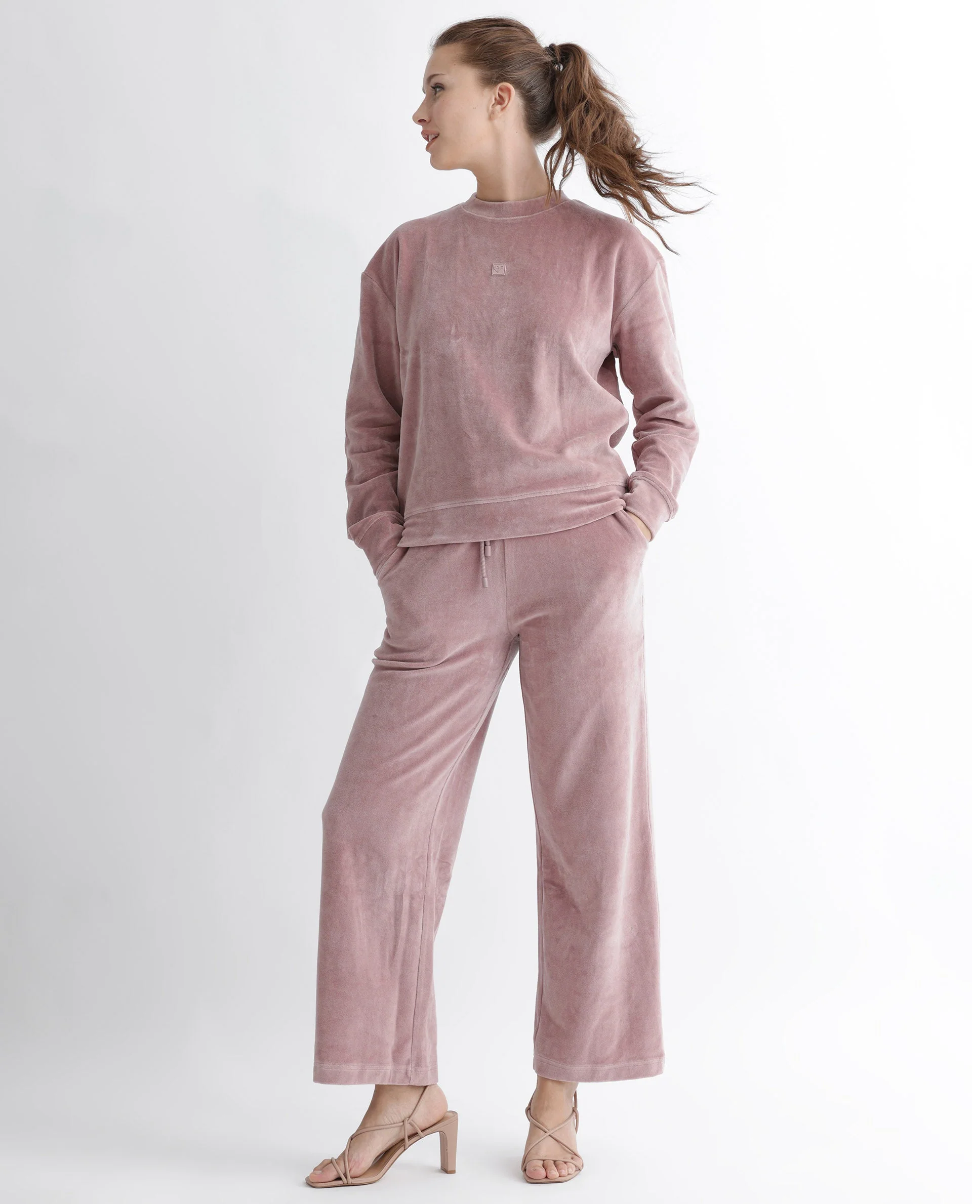 Rareism Women's Micolo Dusky Pink Cotton Blend Crew Neck Graphic Print Cuffed Sleeve Regular Fit Sweatshirt - Image 10