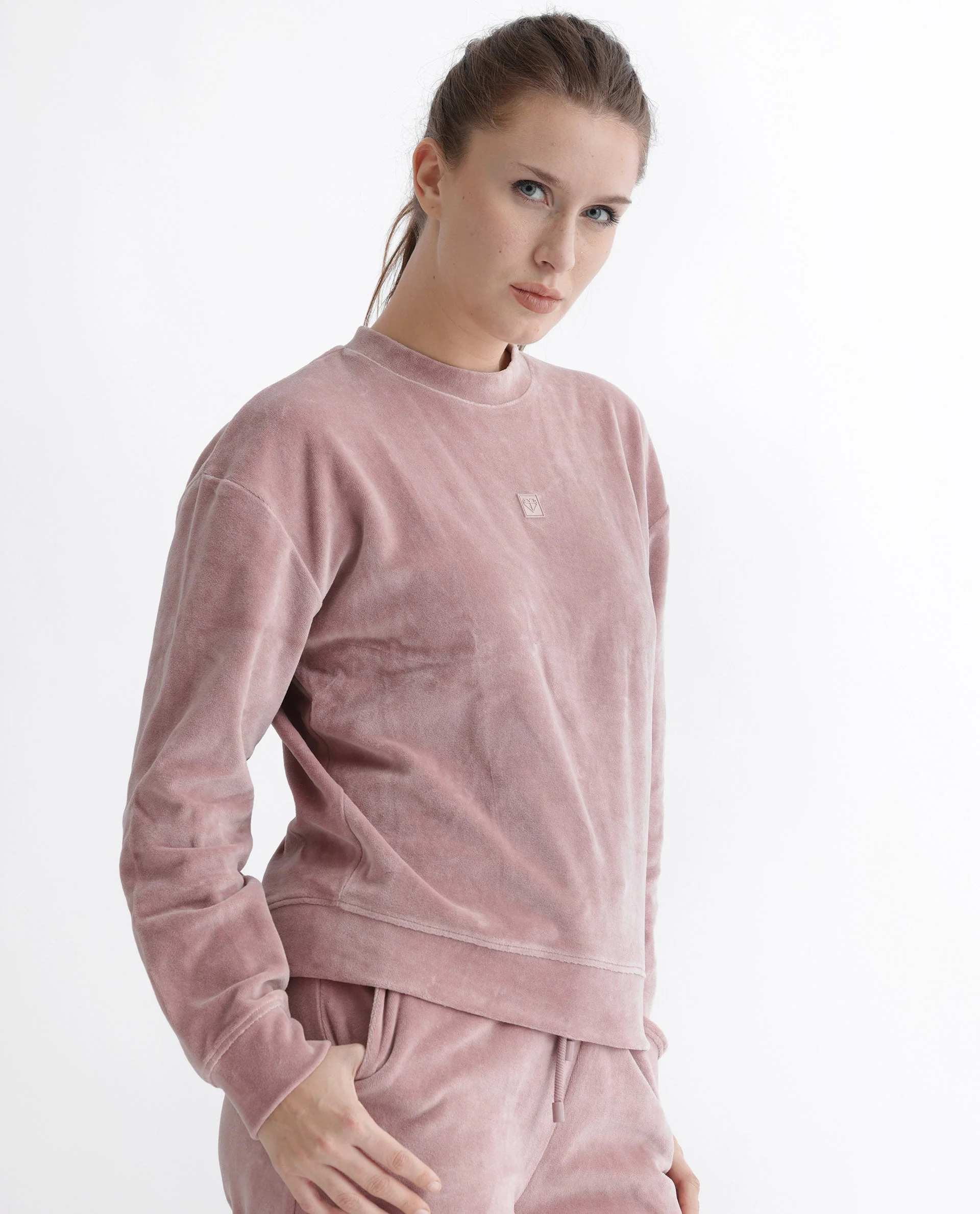 Rareism Women's Micolo Dusky Pink Cotton Blend Crew Neck Graphic Print Cuffed Sleeve Regular Fit Sweatshirt - Image 12