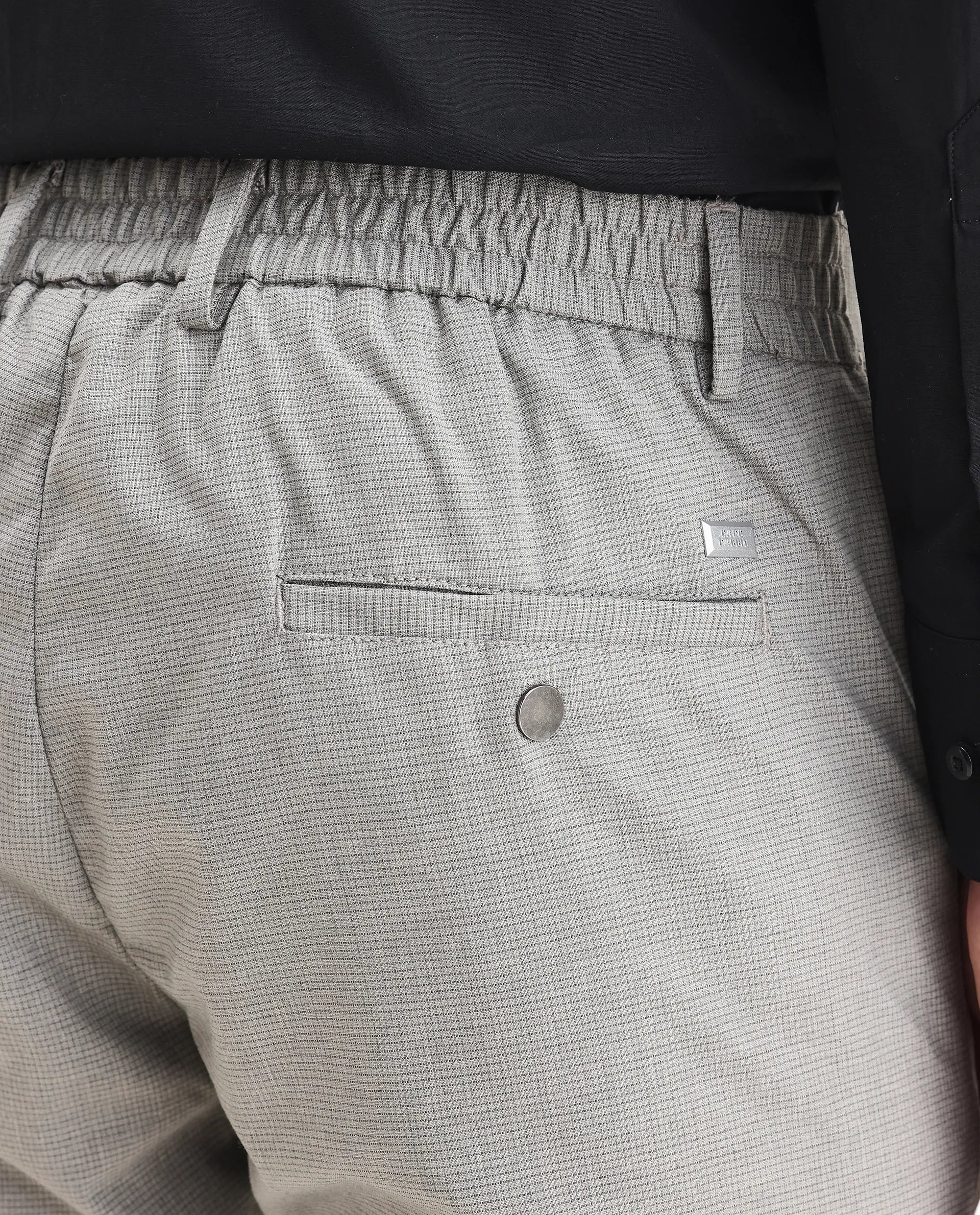 Rare Rabbit Men's Microl Grey Polyester Checked Print Regular Fit Trouser - Image 5