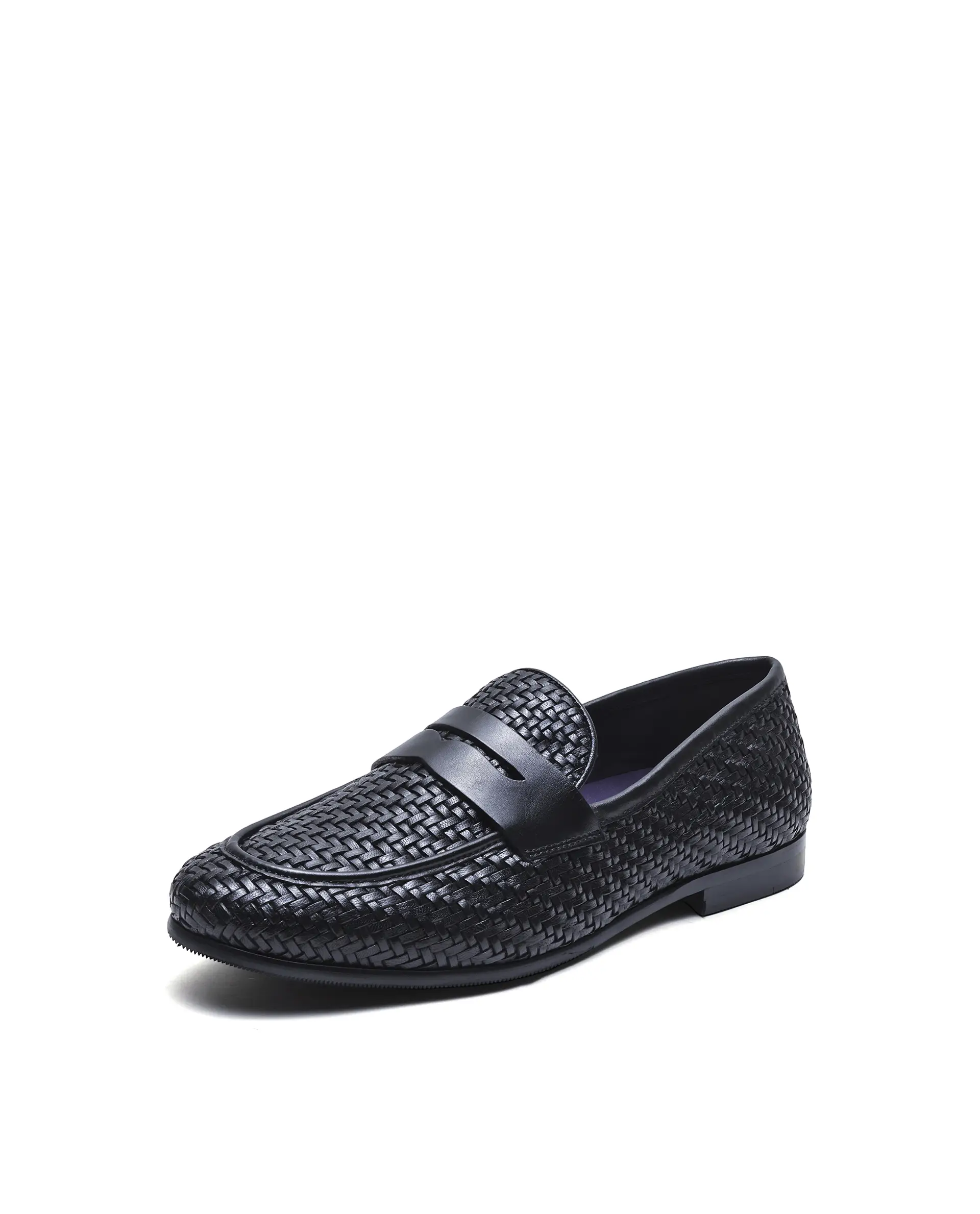 Rare Rabbit Men's Milano Black Leather Mocassin