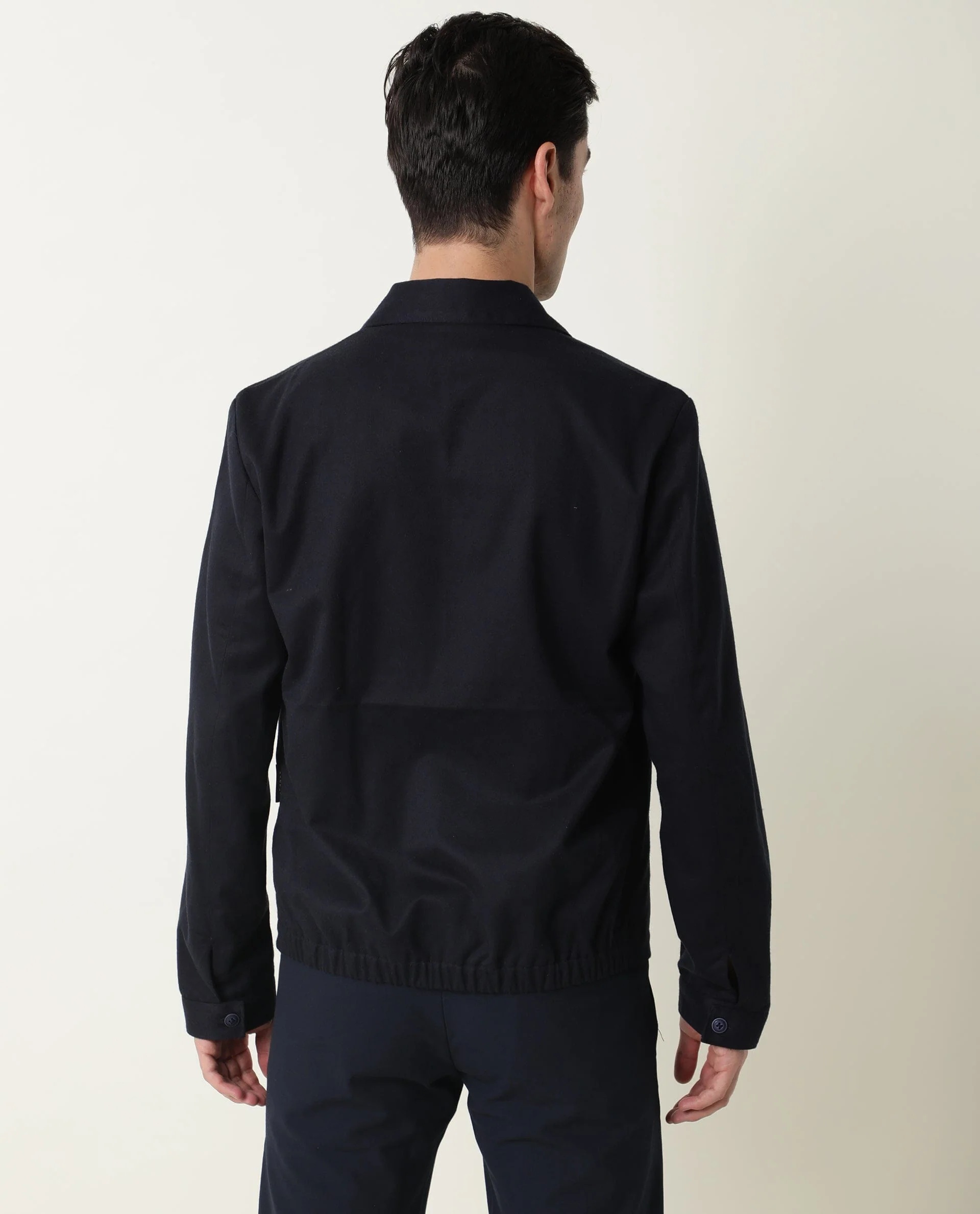 Rare Rabbit Men's Milken Navy Plain Regular Fit Full Sleeve Jacket - Image 4