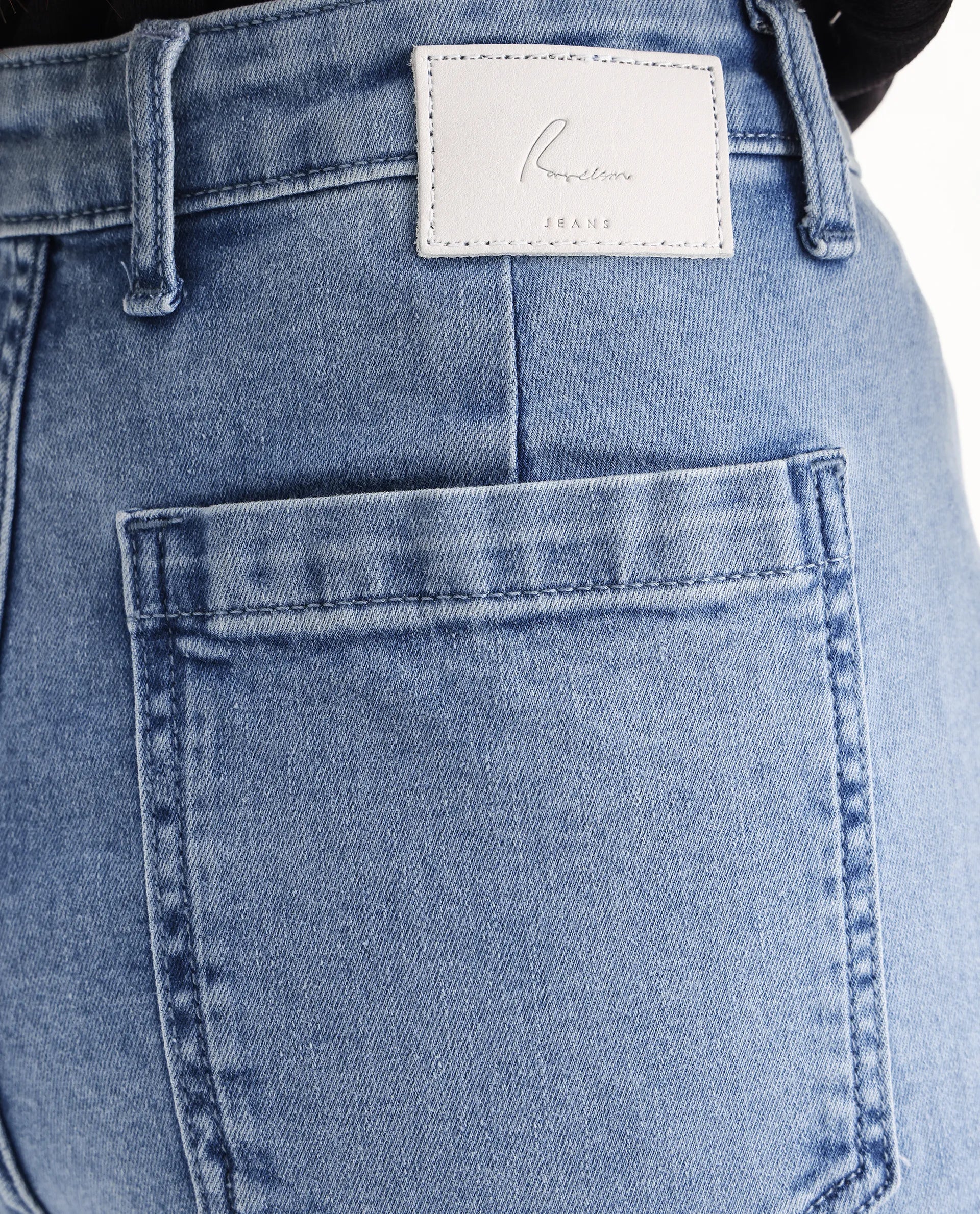 Rareism Women's Miniko Light Blue Cotton Blend Plain Ankle Length Effortless Sculpt high wide Jeans - Image 4