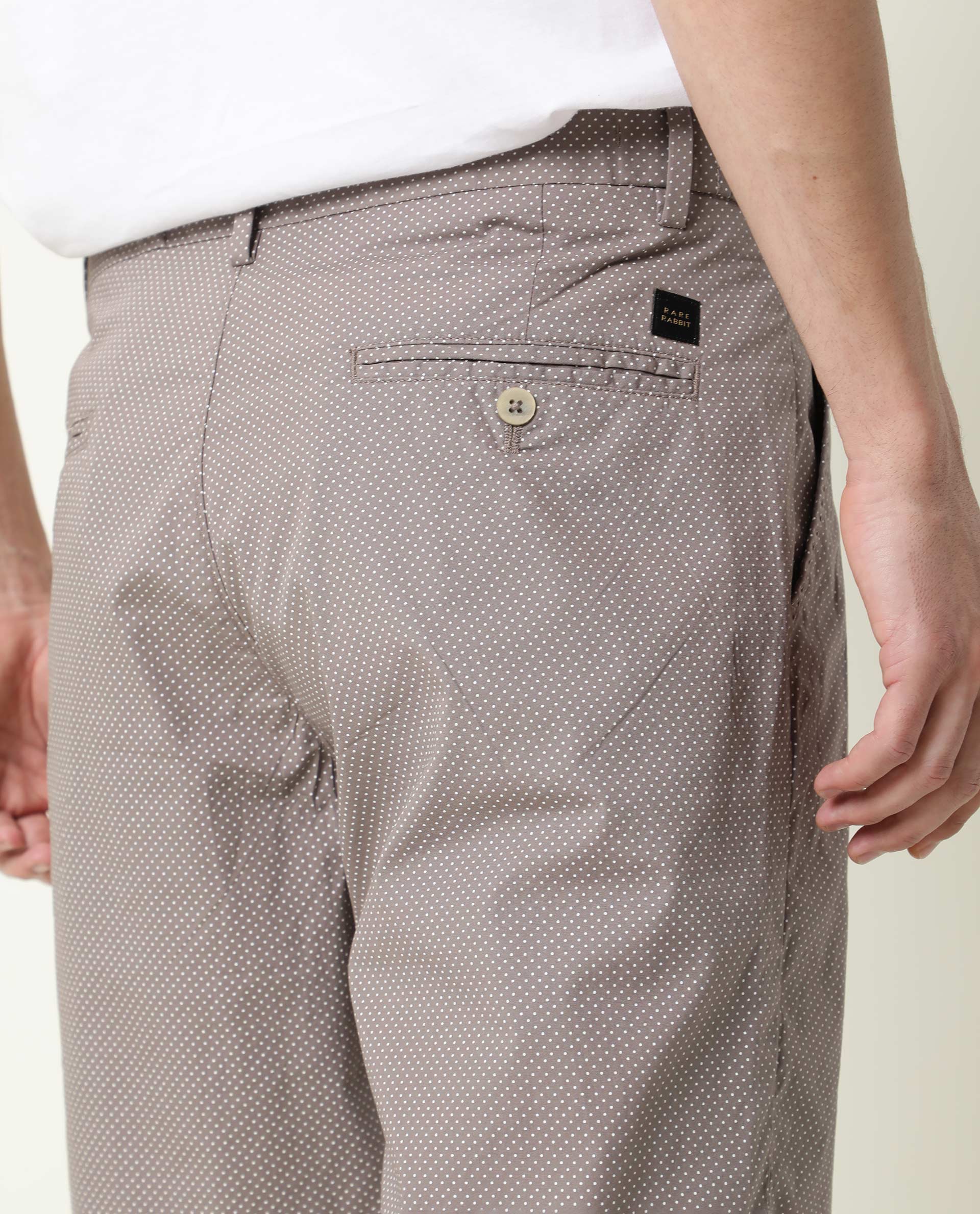 Rare Rabbit Men's Minim Beige Polyester Polka Print Regular Fit Shorts - Image 10