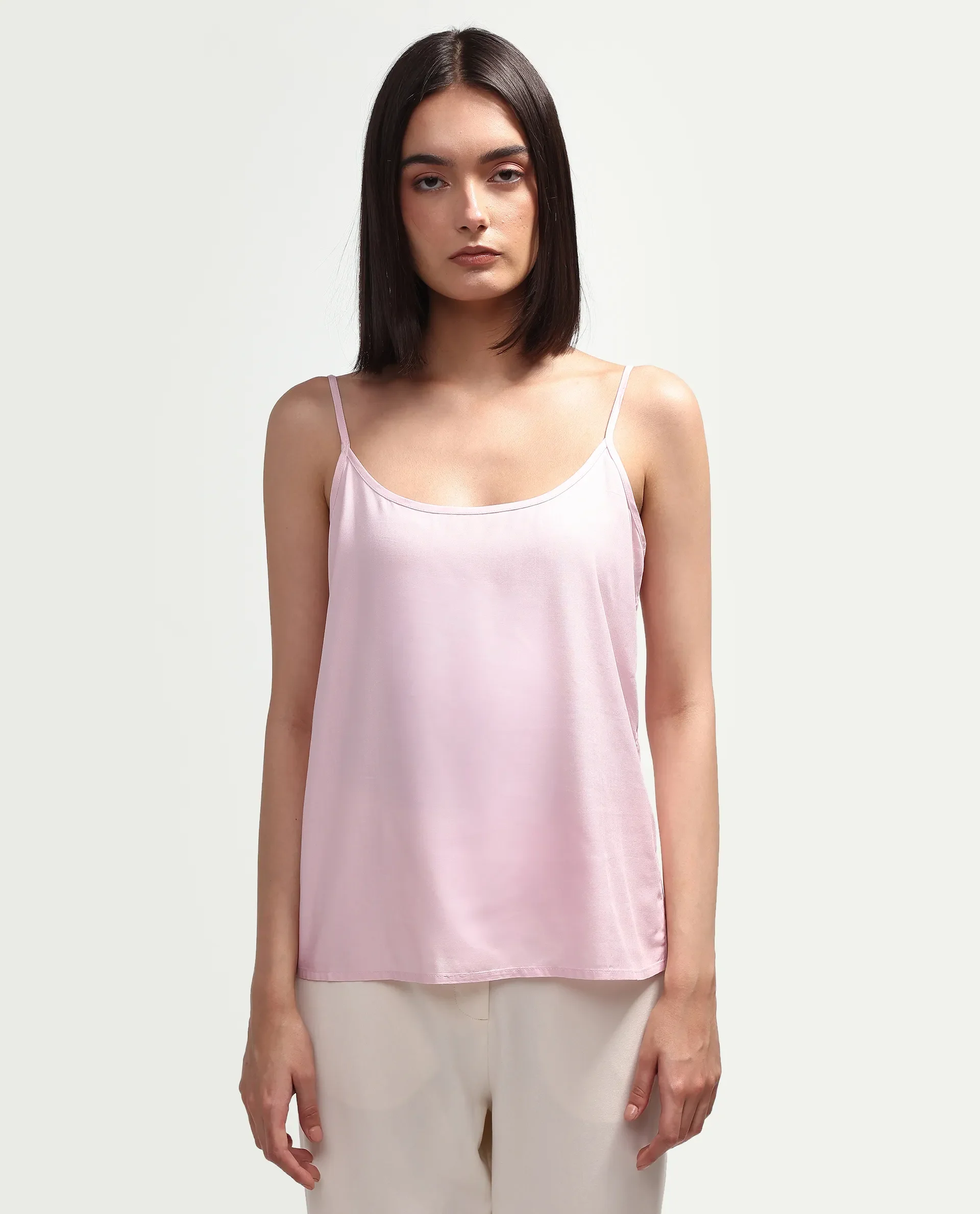 Rareism Women's Minis Light Pink Viscose Full Sleeve Band Collar Regular Top - Image 4