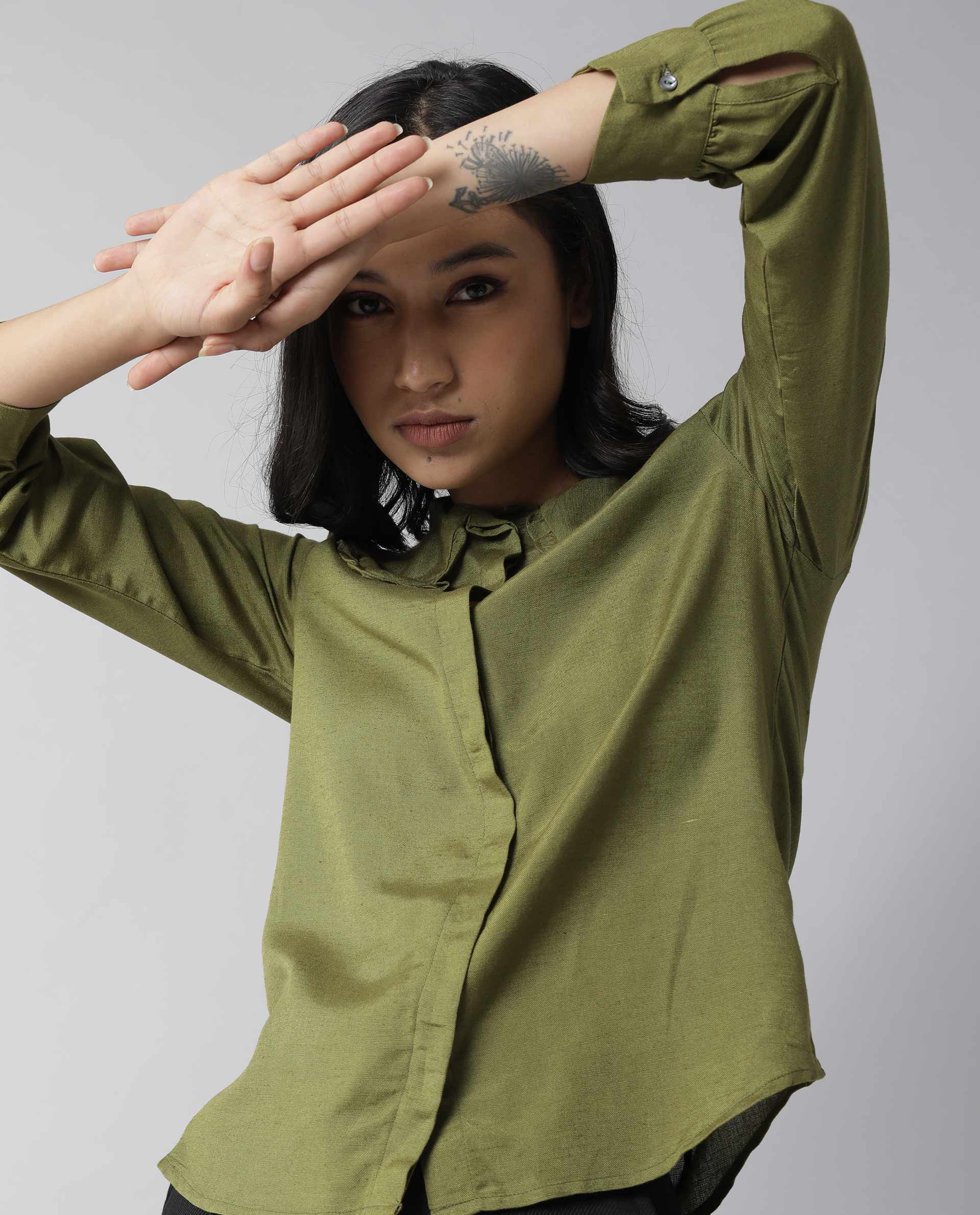 Rareism Women Minty Green Top Full Sleeves Solid - Image 6