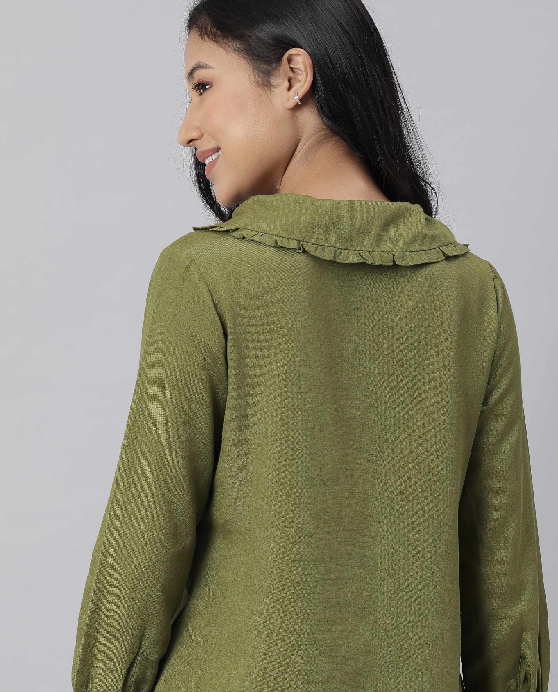 Rareism Women Minty Green Top Full Sleeves Solid - Image 7