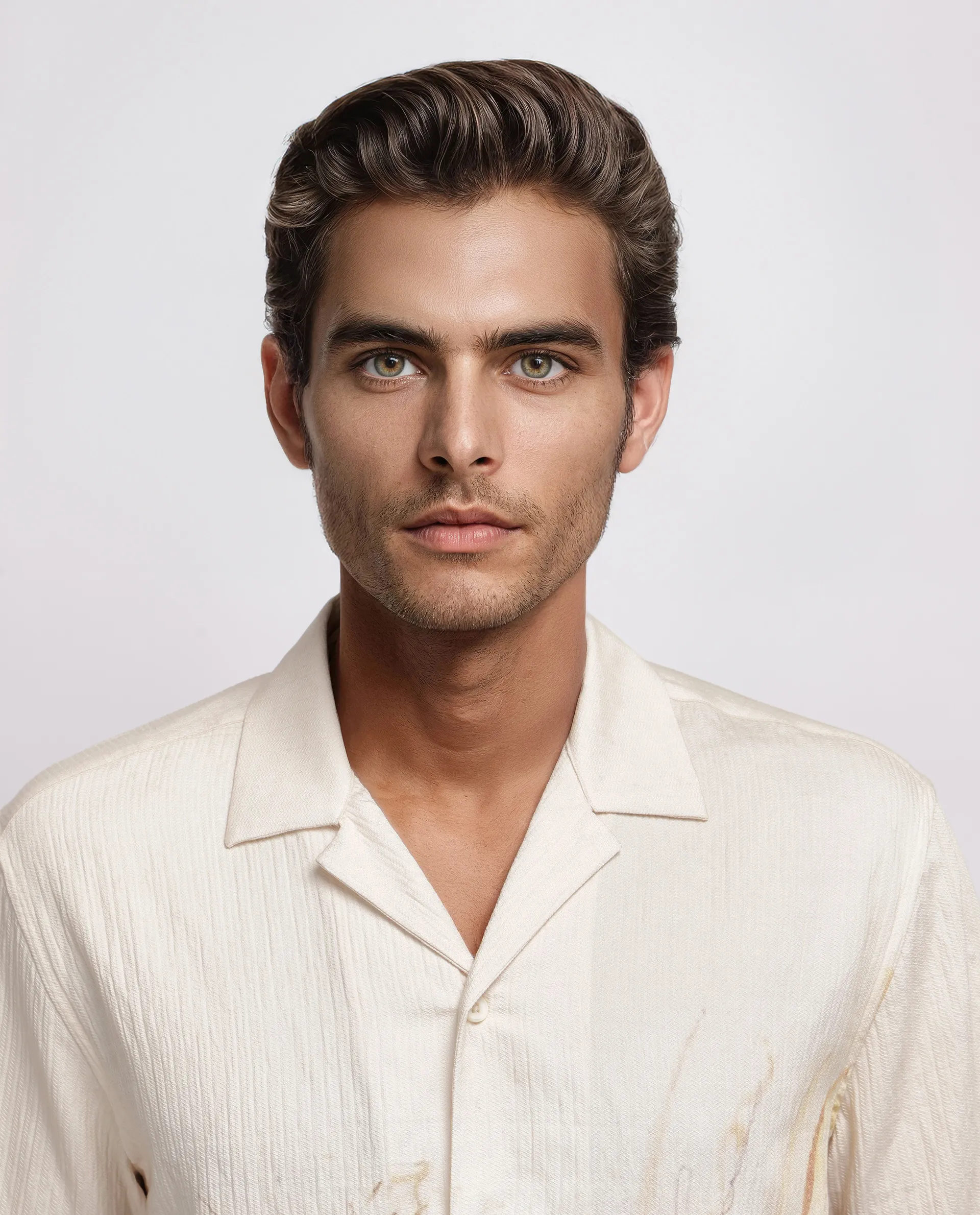 Rare Rabbit Men's Mio Beige Viscose Blend Placement Print Boxy Fit Half Sleeve Cuban Collar Shirt - Image 6