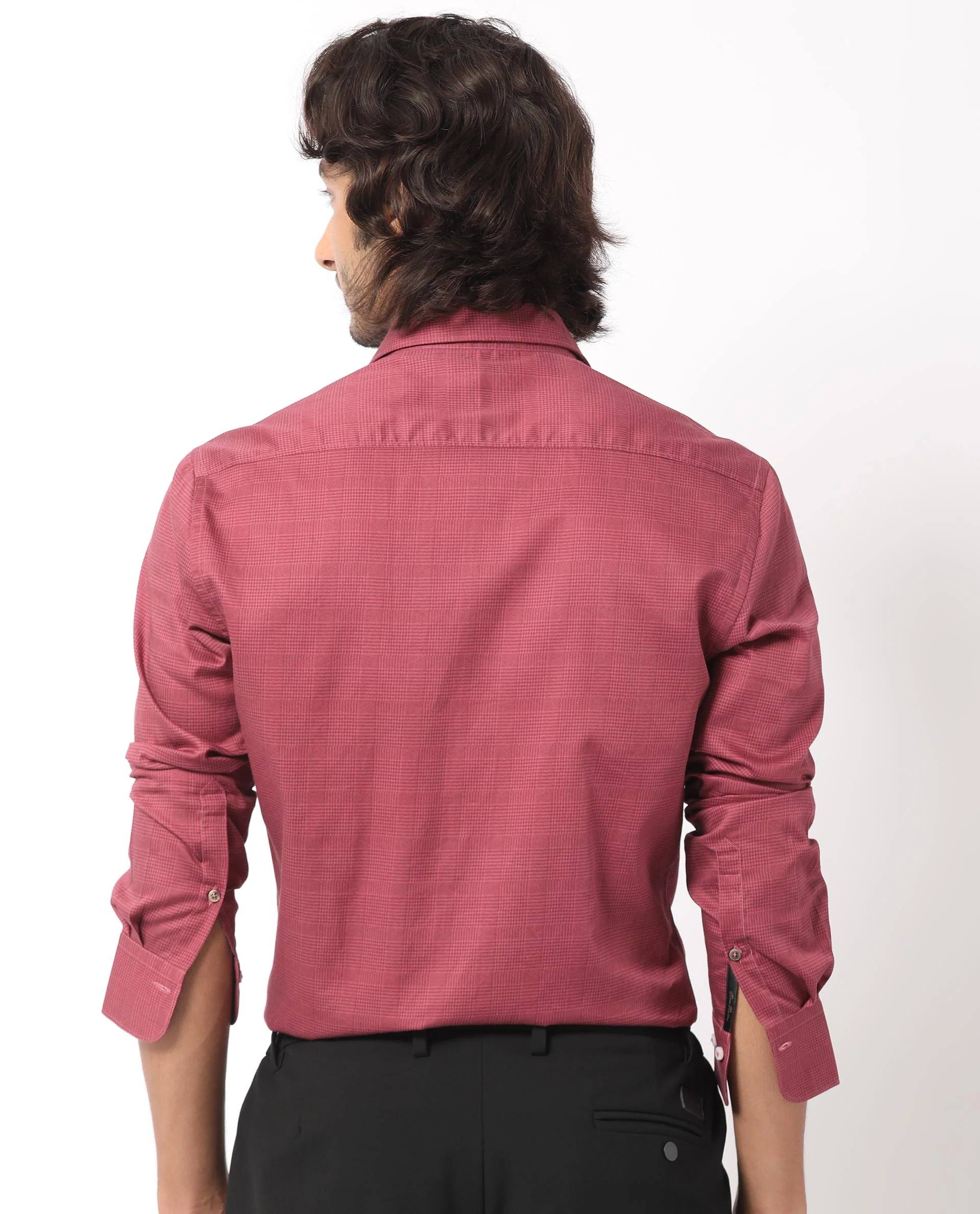 Rare Rabbit Men's Miskon Red Cotton Checked Print Tailored Fit Full Sleeve Collared Shirt - Image 10