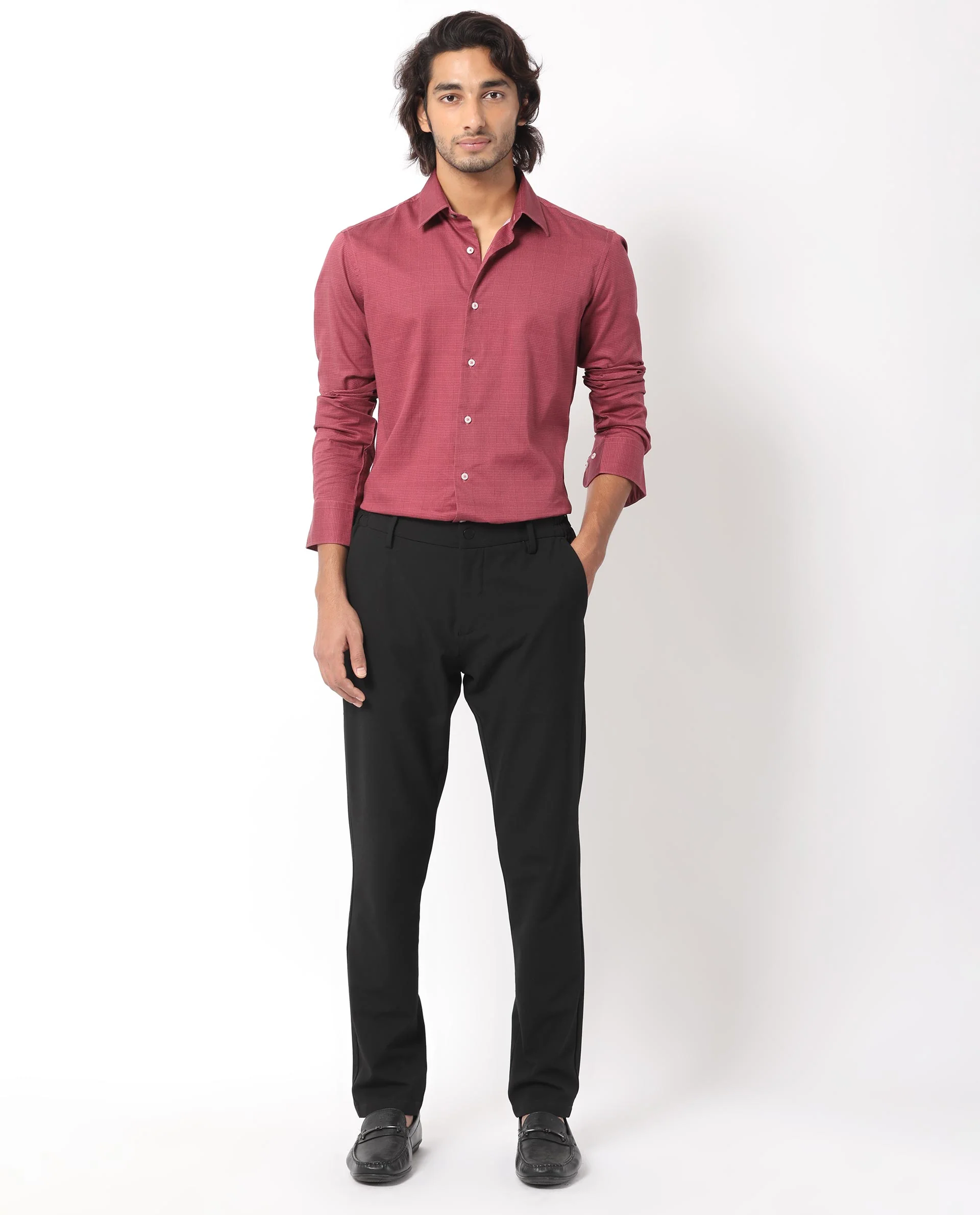 Rare Rabbit Men's Miskon Red Cotton Checked Print Tailored Fit Full Sleeve Collared Shirt - Image 3
