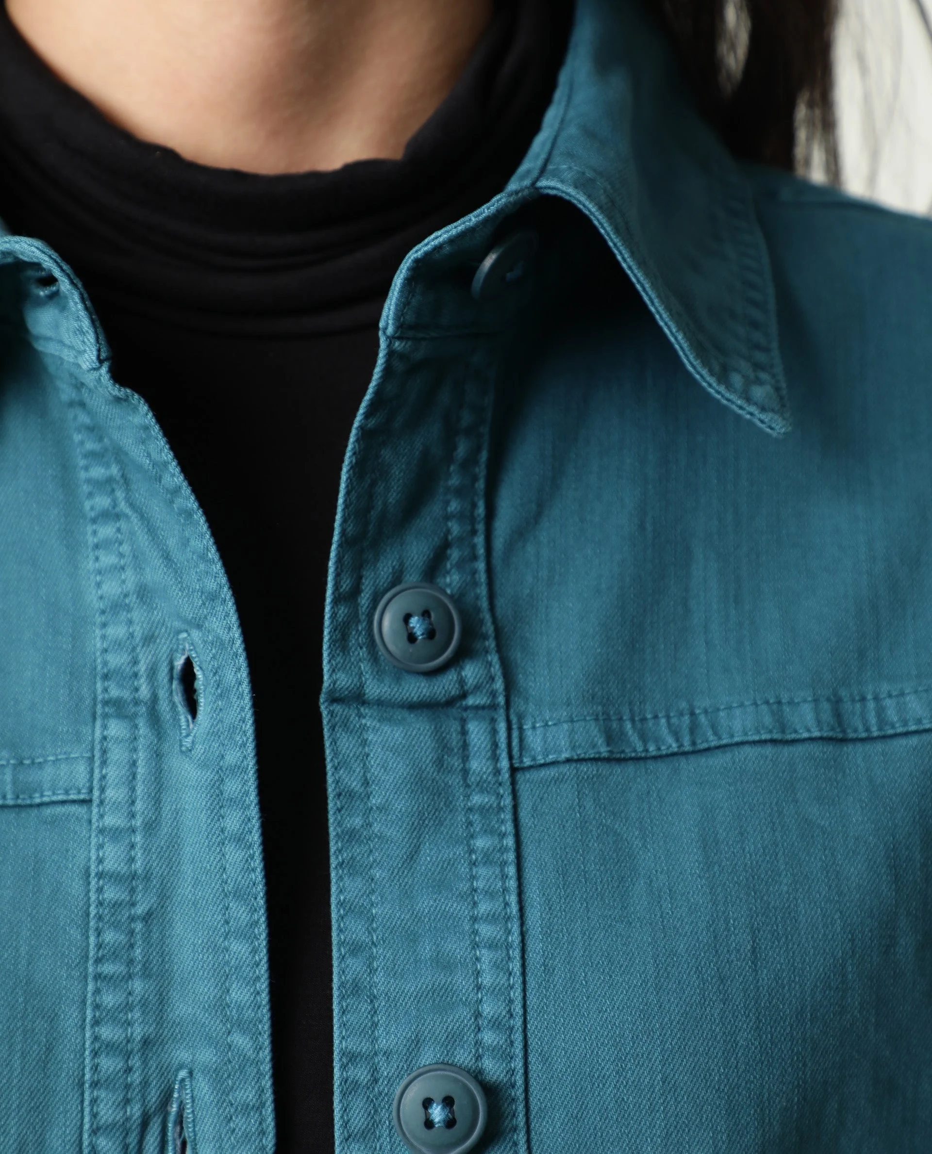 Rareism Women's Mission Petrol Cotton Blend Spread Collar Plain Regular Fit Jacket - Image 6