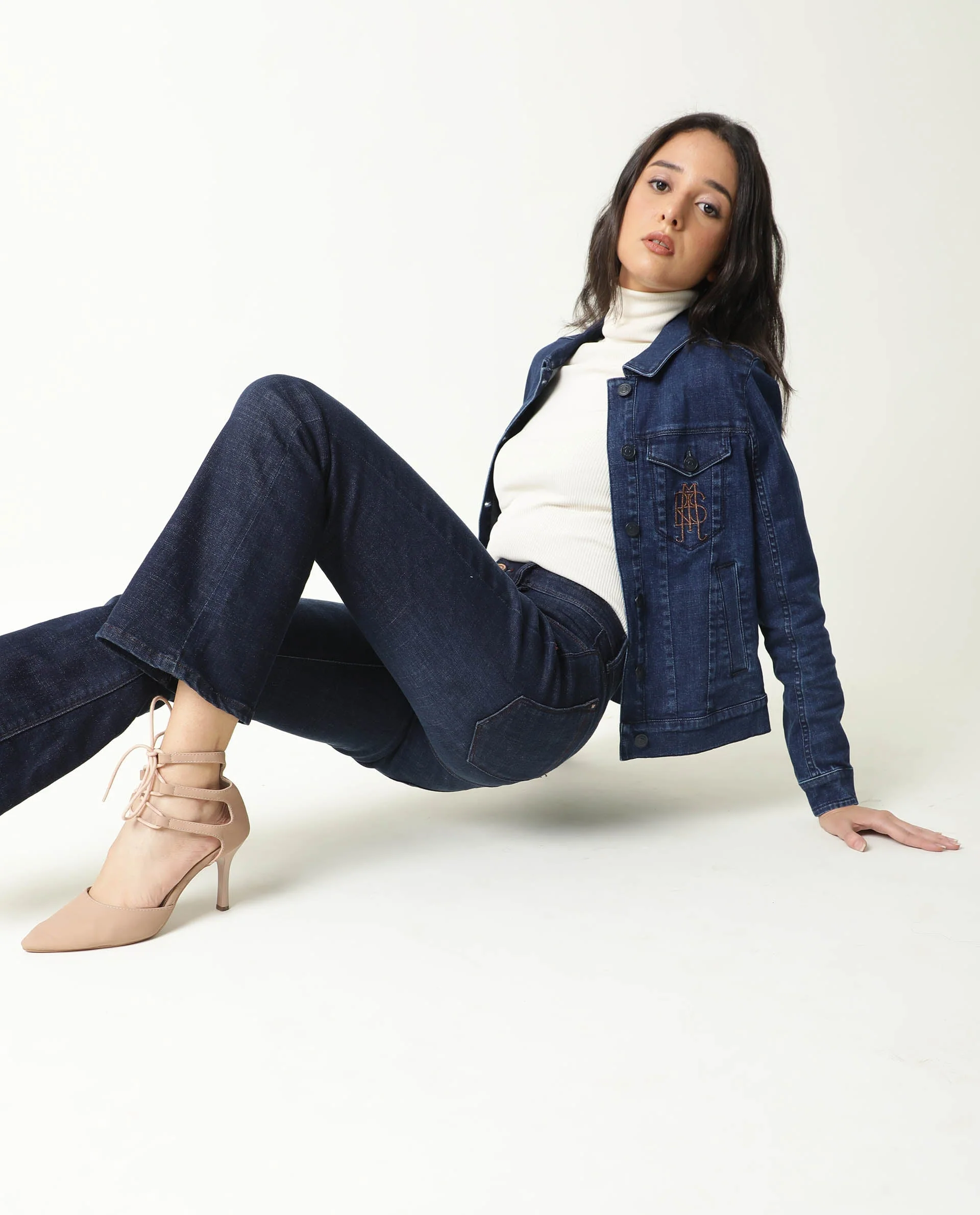 Rareism Women's Misso Dark Blue Cotton Blend Spread Collar Plain Regular Fit Jacket - Image 11