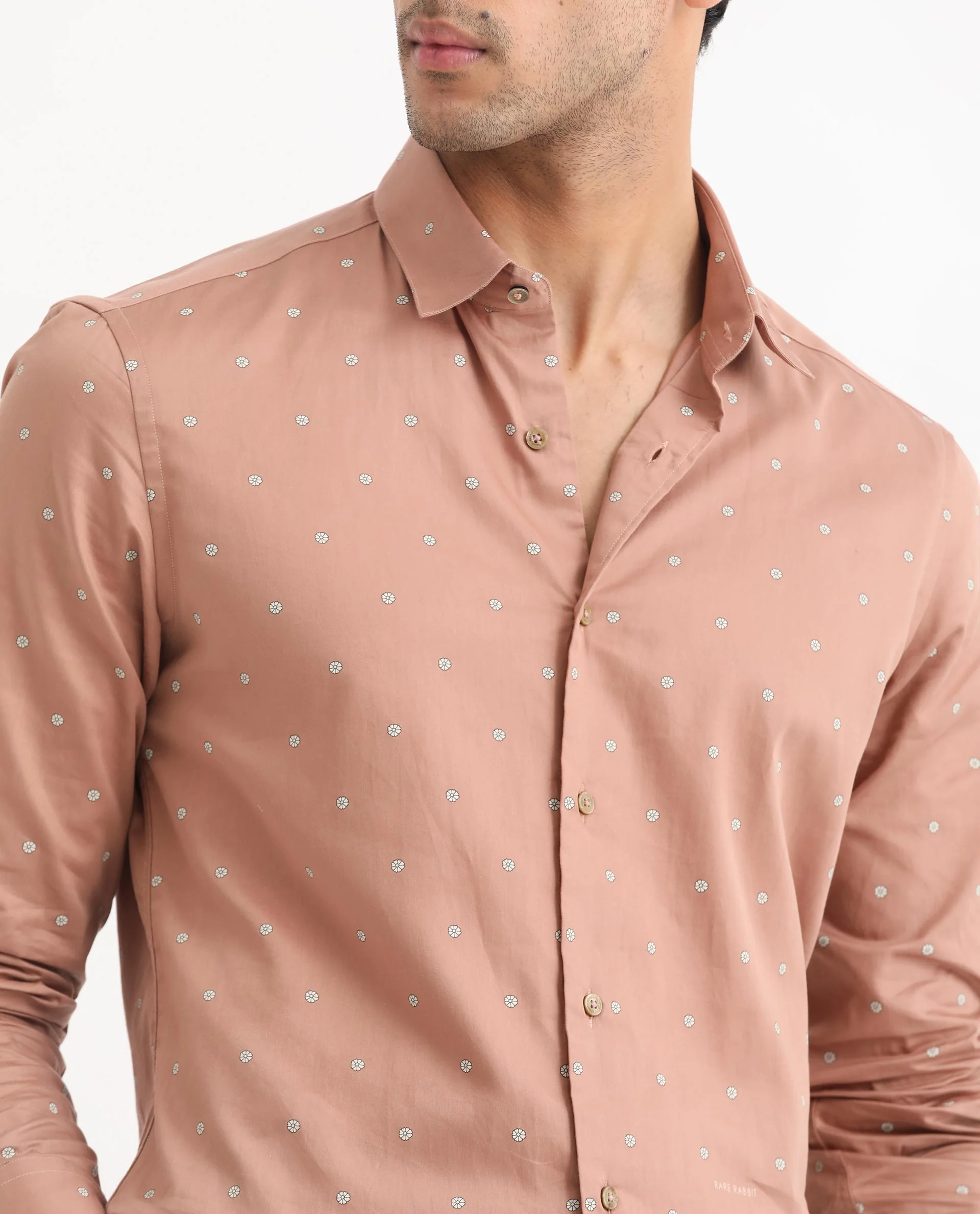 Rare Rabbit Men's Mita Pink Cotton Floral Print Regular Fit Full Sleeve Collared Shirt - Image 4
