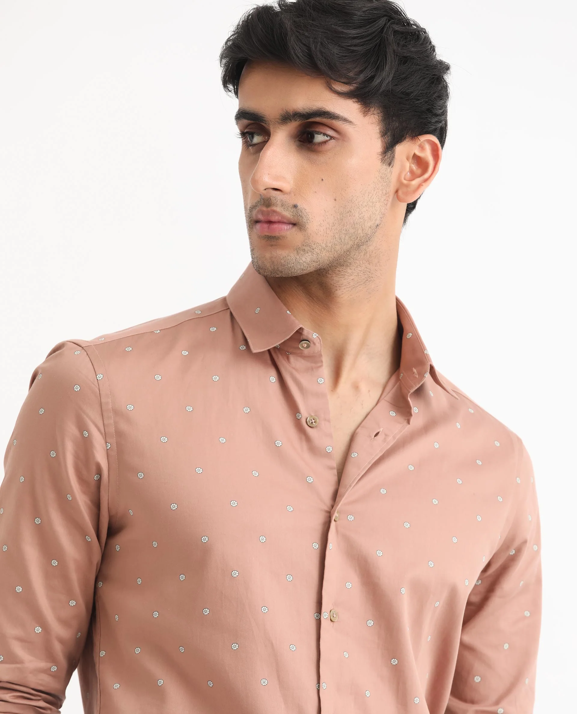 Rare Rabbit Men's Mita Pink Cotton Floral Print Regular Fit Full Sleeve Collared Shirt - Image 6