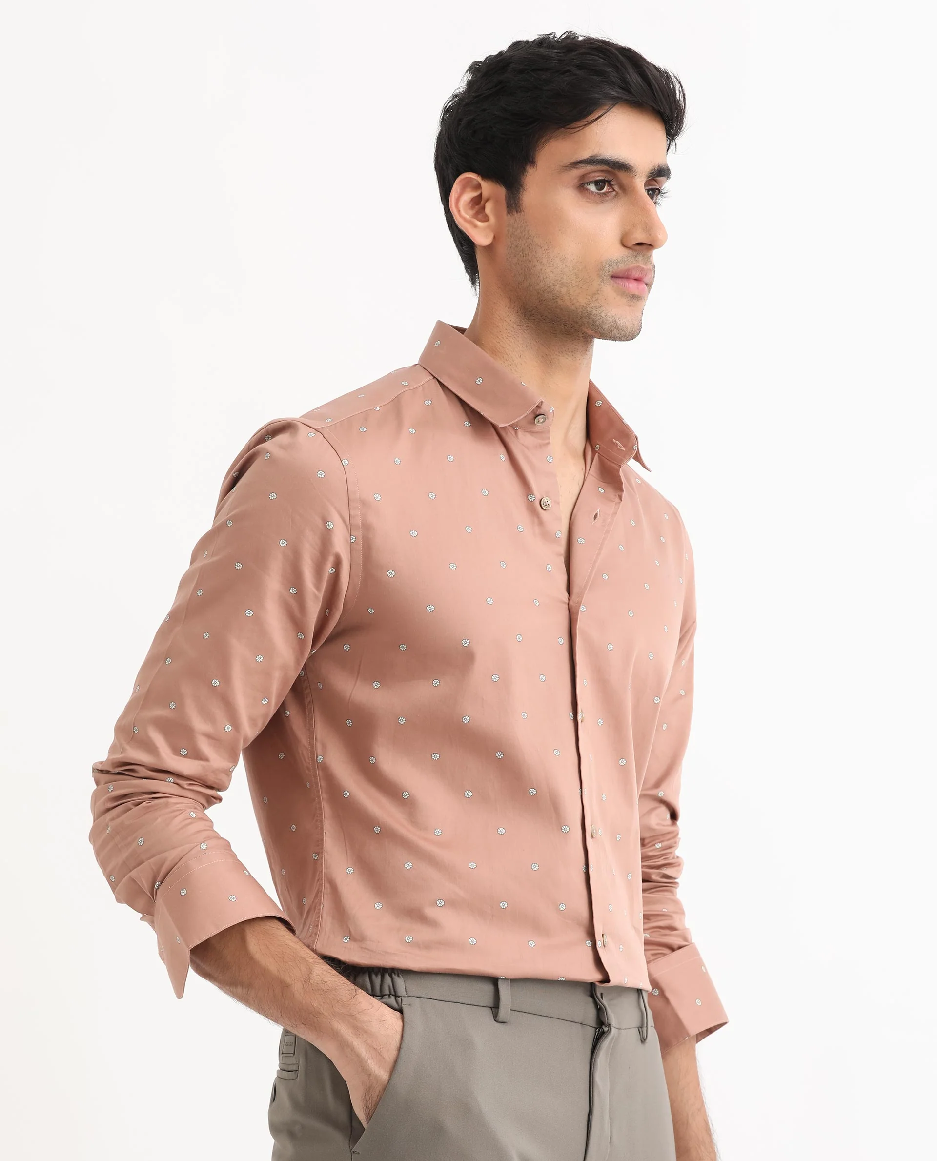 Rare Rabbit Men's Mita Pink Cotton Floral Print Regular Fit Full Sleeve Collared Shirt - Image 7