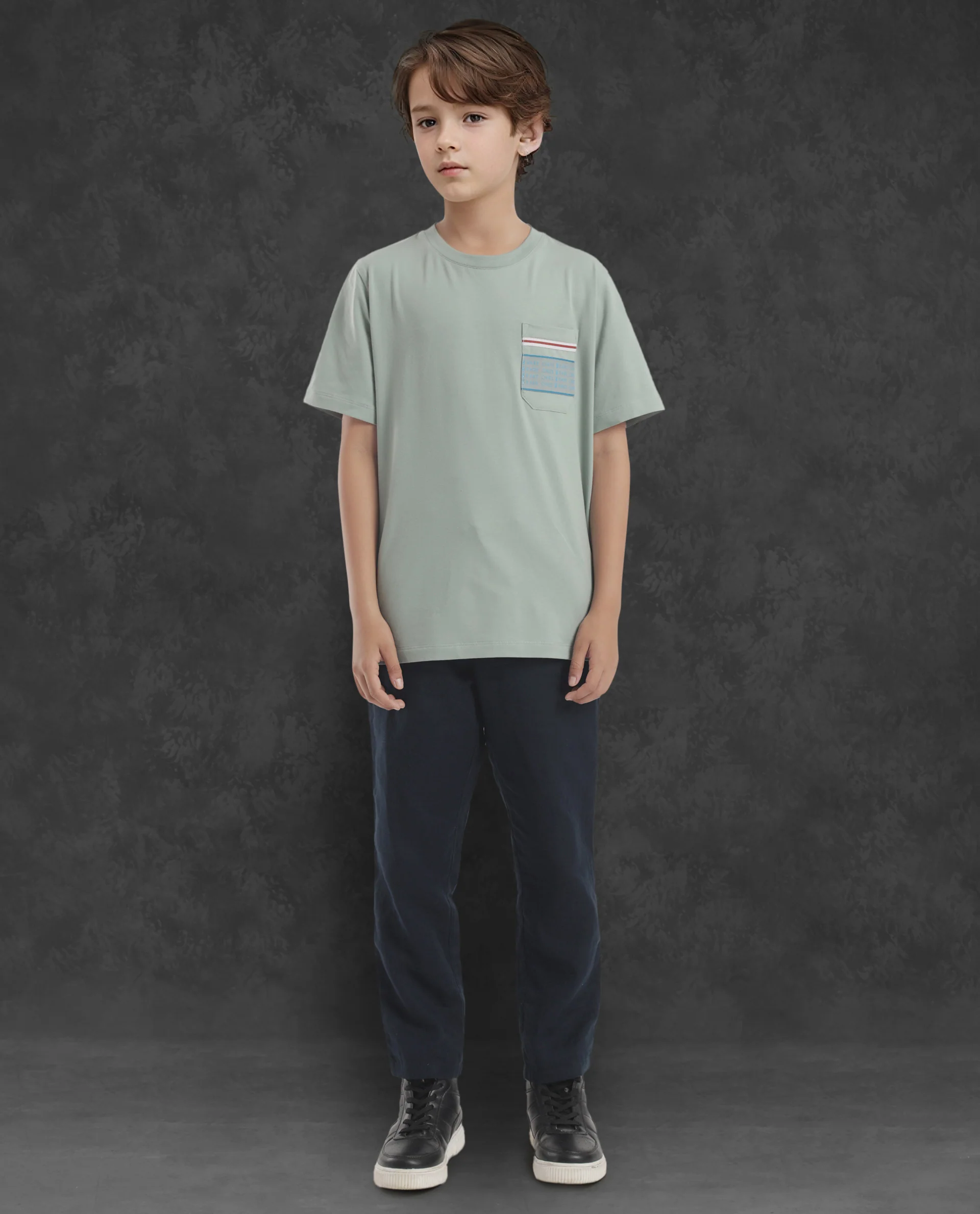 Rare Ones Kids Mitch Green Cotton Blend Half Sleeves Crew Neck Statement Print T-Shirt - Image 2