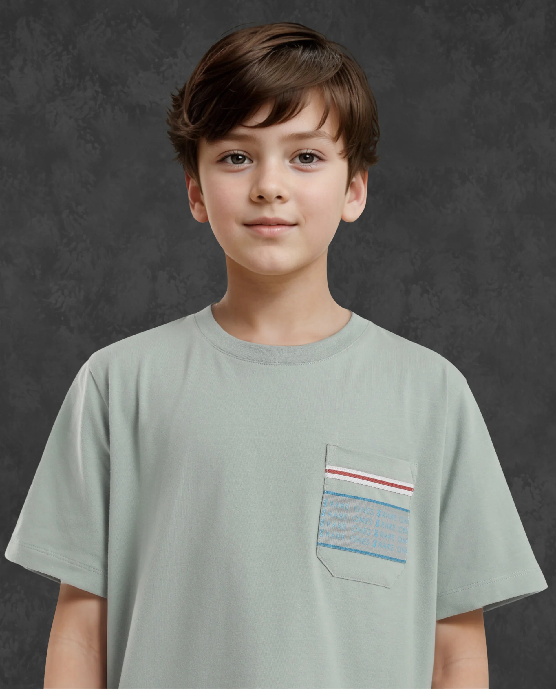 Rare Ones Kids Mitch Green Cotton Blend Half Sleeves Crew Neck Statement Print T-Shirt - Image 3