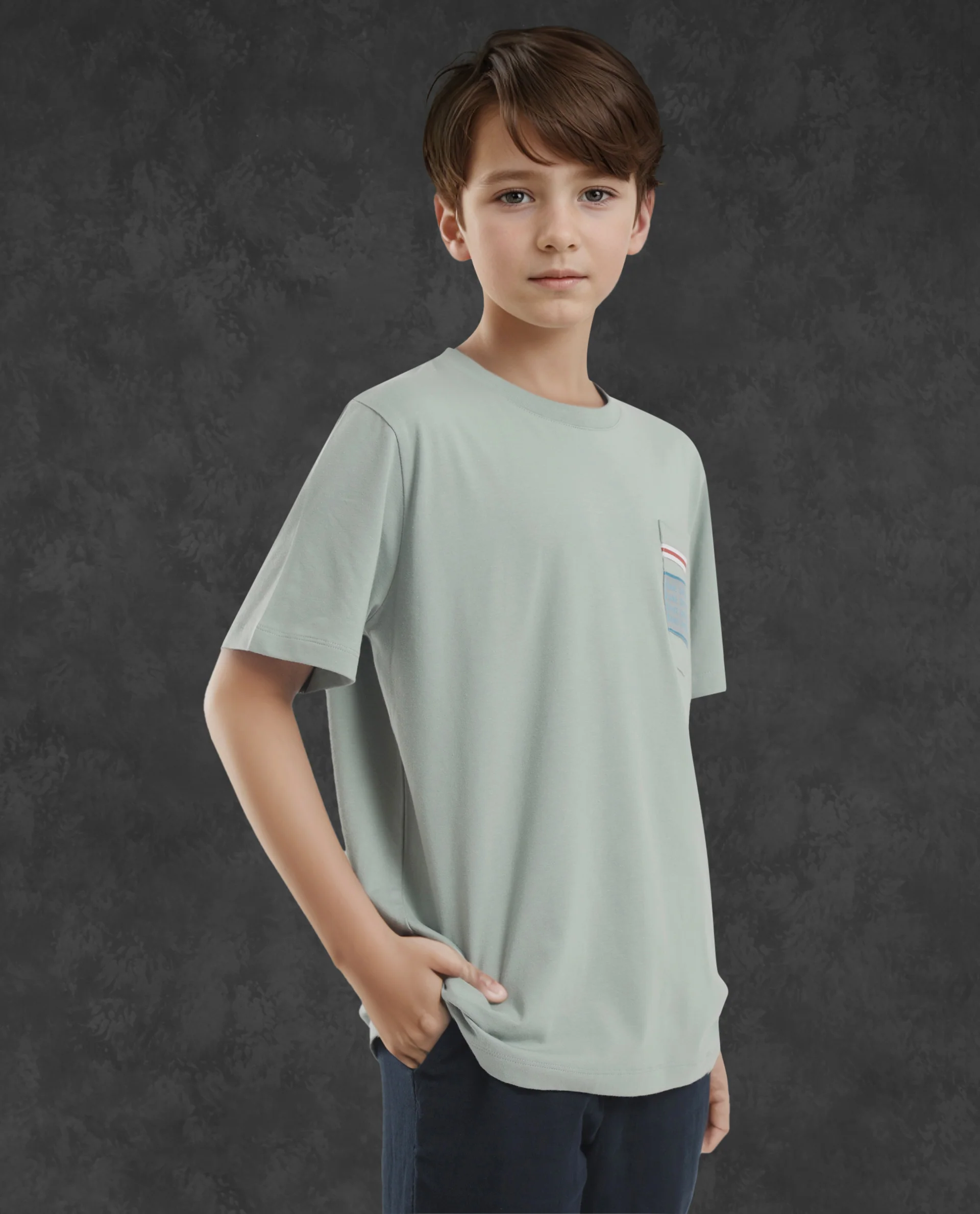 Rare Ones Kids Mitch Green Cotton Blend Half Sleeves Crew Neck Statement Print T-Shirt - Image 5
