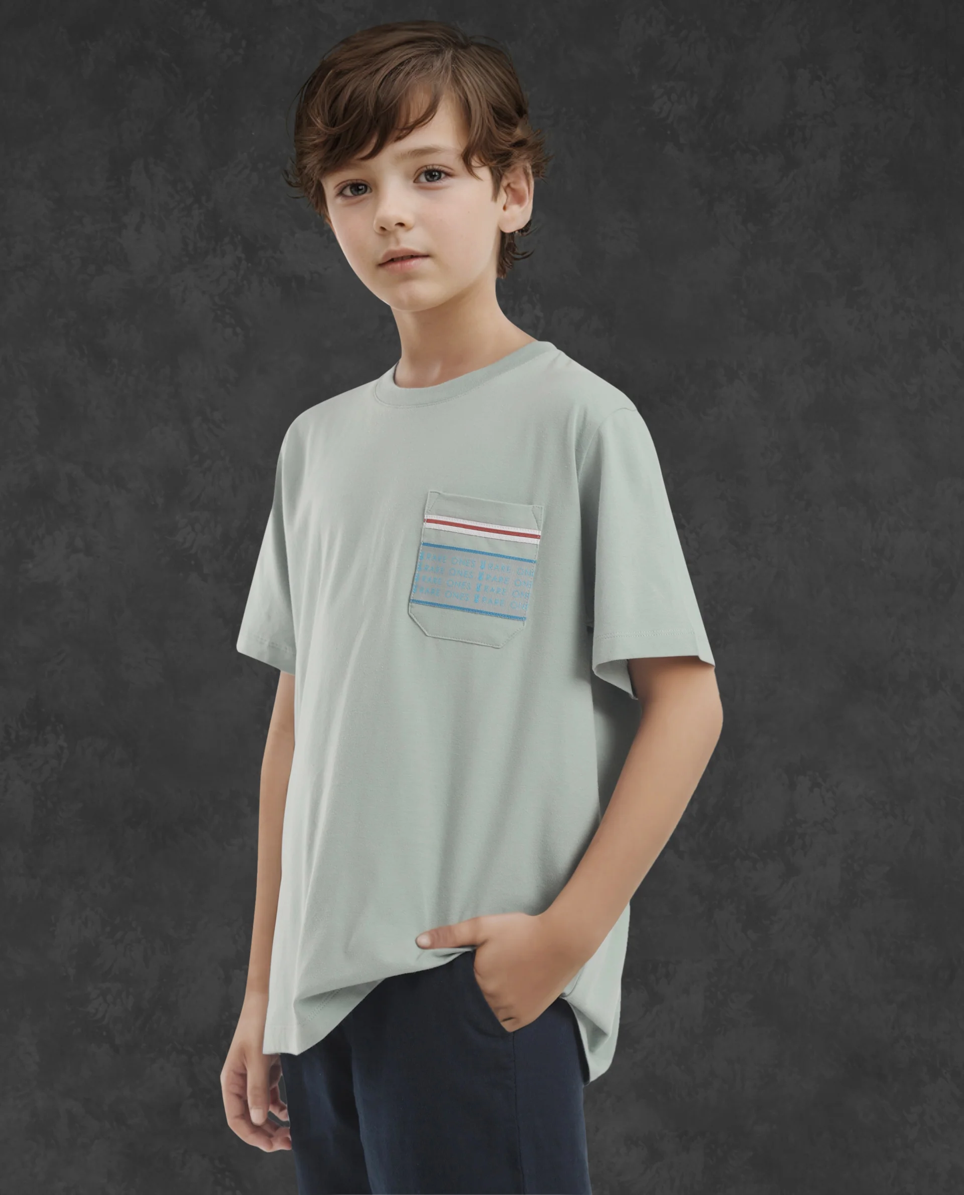 Rare Ones Kids Mitch Green Cotton Blend Half Sleeves Crew Neck Statement Print T-Shirt - Image 6
