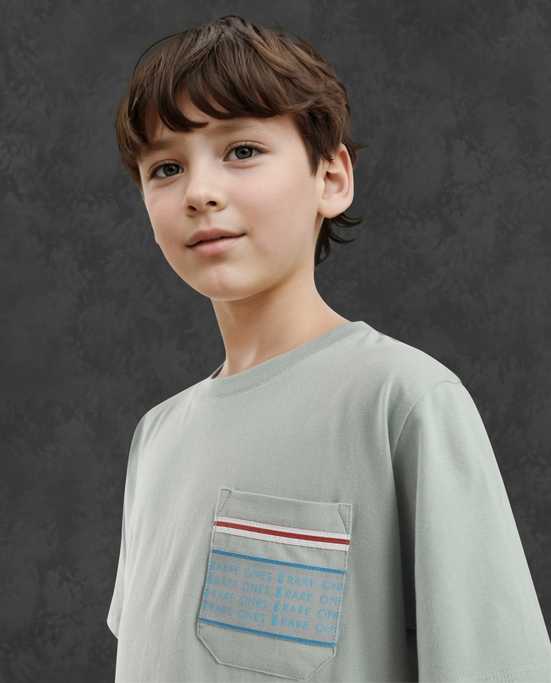 Rare Ones Kids Mitch Green Cotton Blend Half Sleeves Crew Neck Statement Print T-Shirt - Image 7