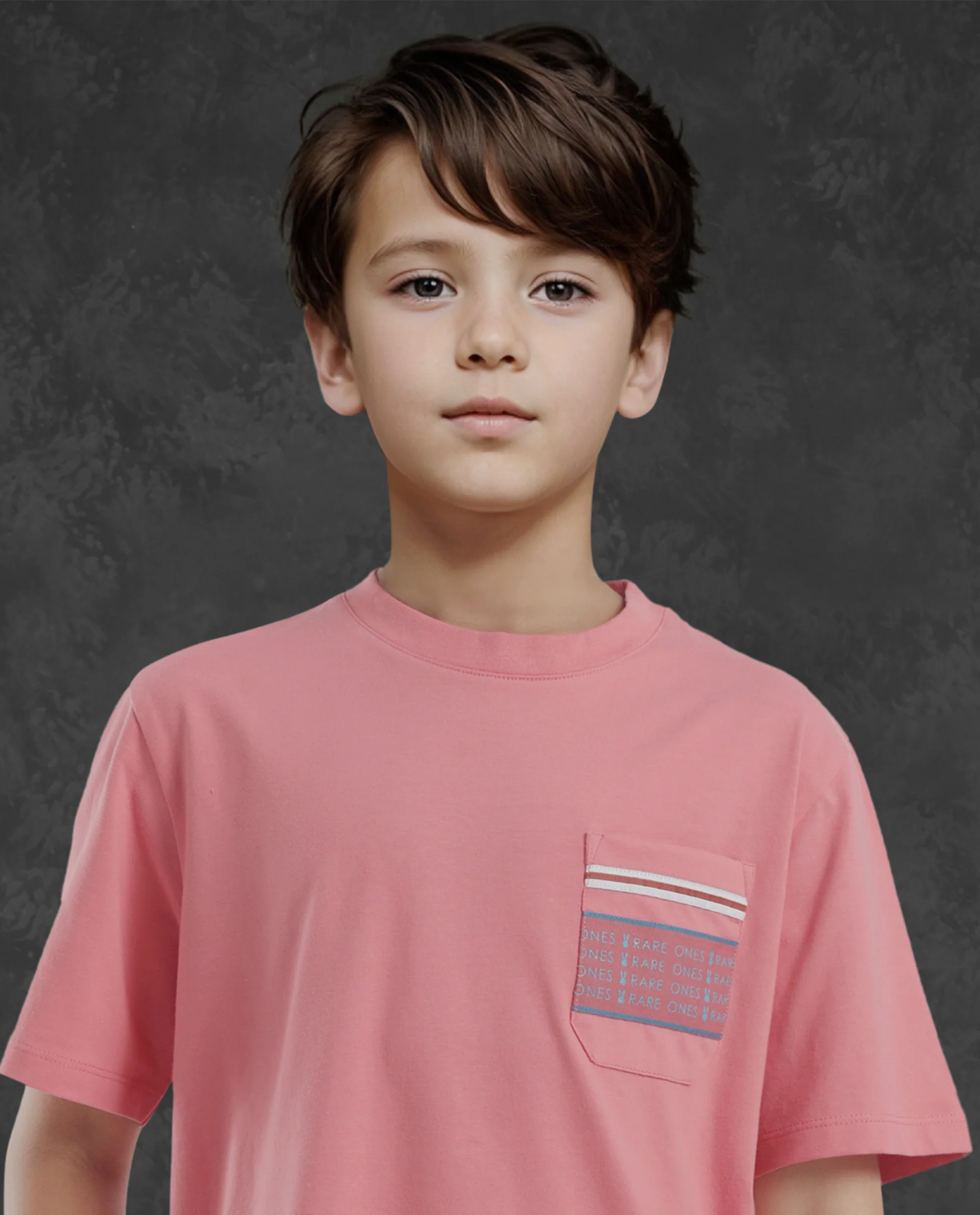 Rare Ones Kids Mitch Pink Cotton Blend Half Sleeves Crew Neck Statement Print T-Shirt - Image 5