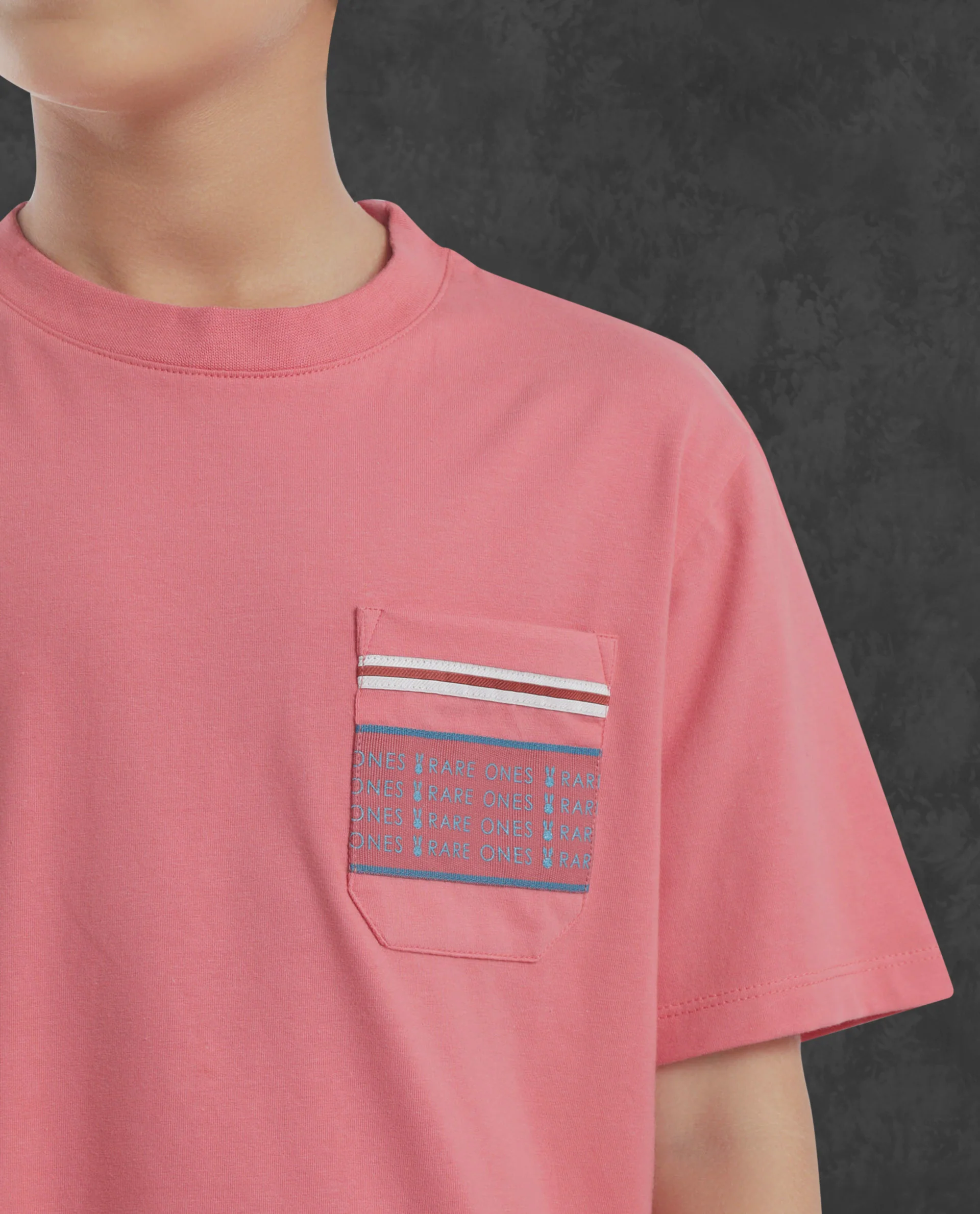 Rare Ones Kids Mitch Pink Cotton Blend Half Sleeves Crew Neck Statement Print T-Shirt - Image 6