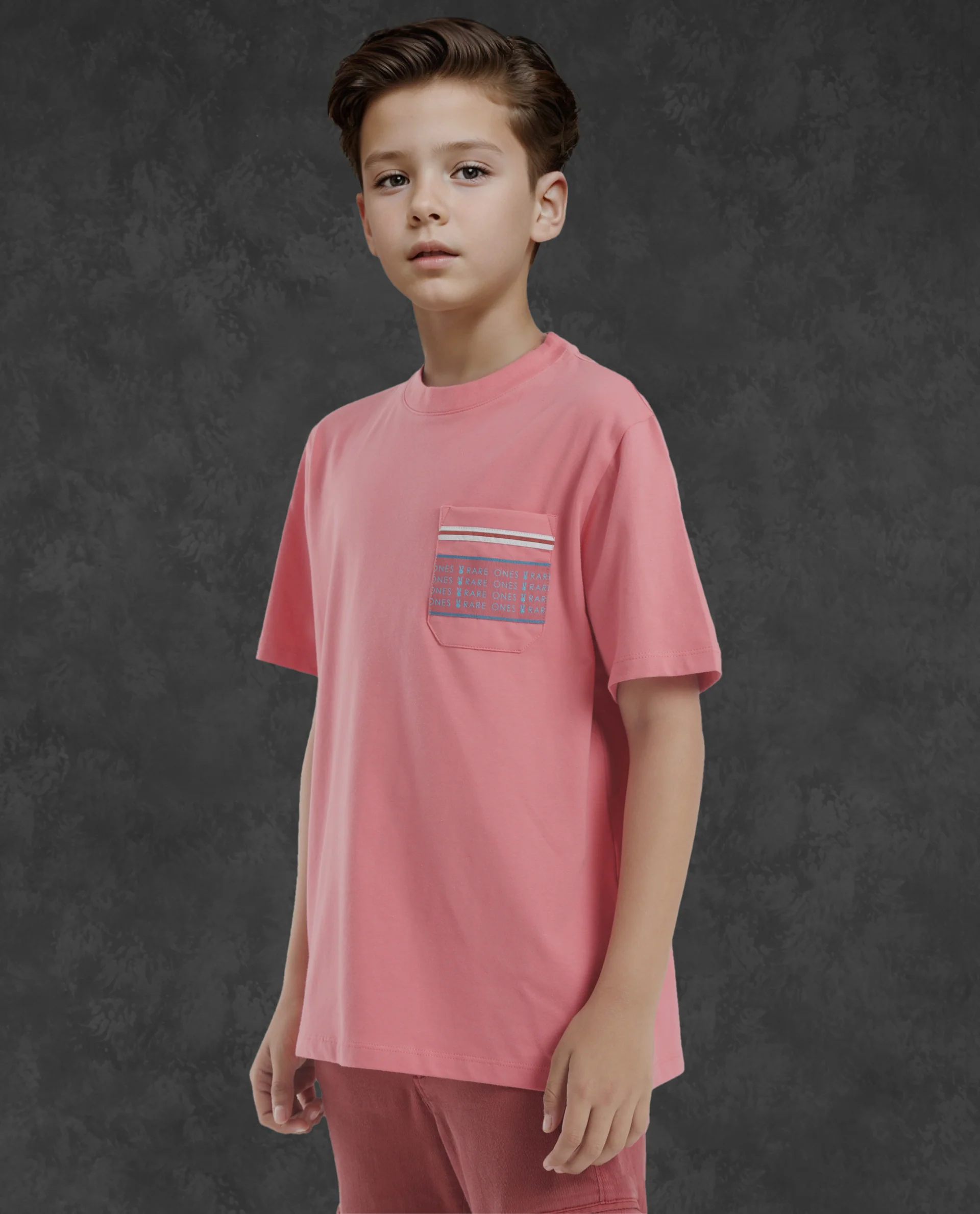 Rare Ones Kids Mitch Pink Cotton Blend Half Sleeves Crew Neck Statement Print T-Shirt - Image 7