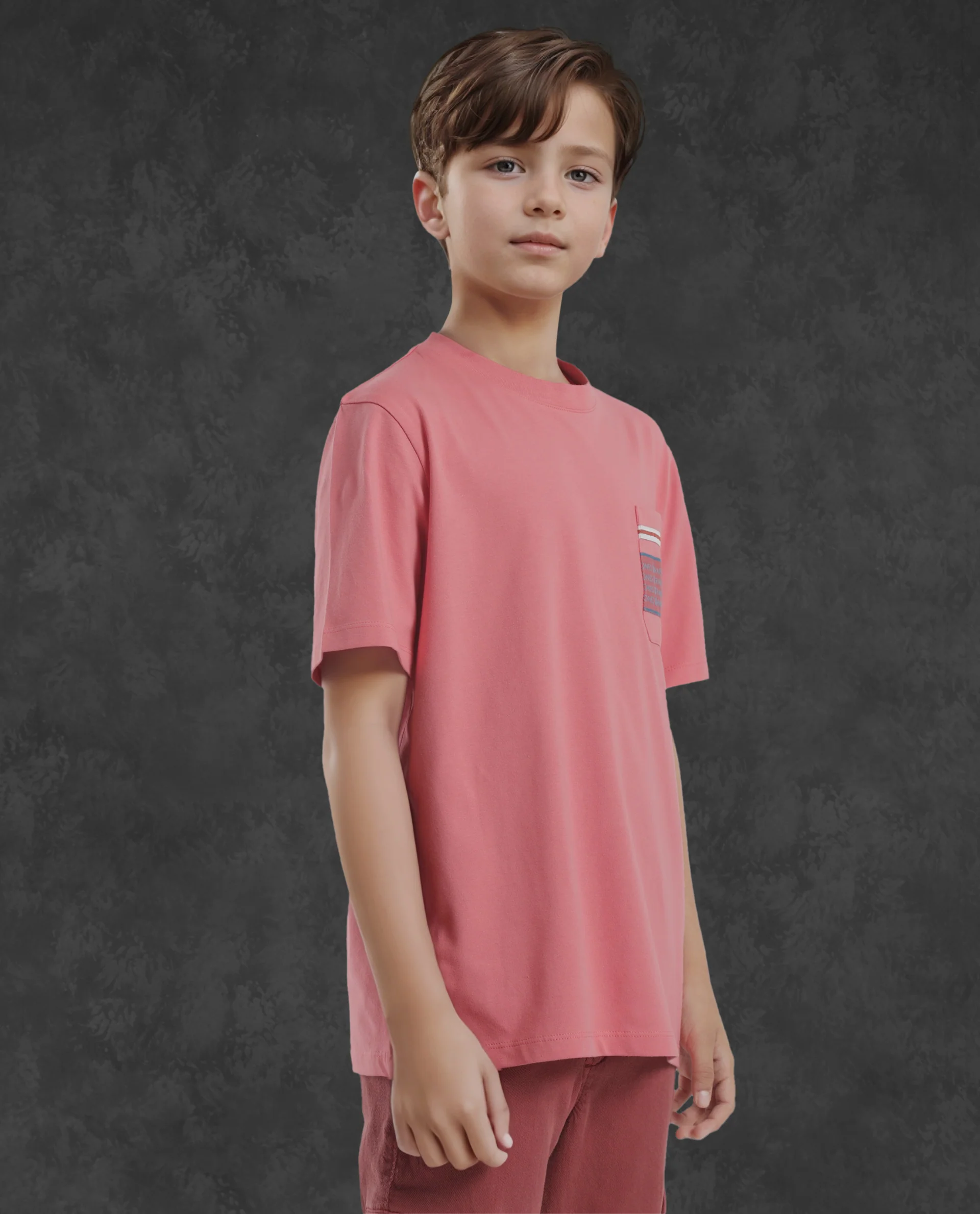 Rare Ones Kids Mitch Pink Cotton Blend Half Sleeves Crew Neck Statement Print T-Shirt - Image 8