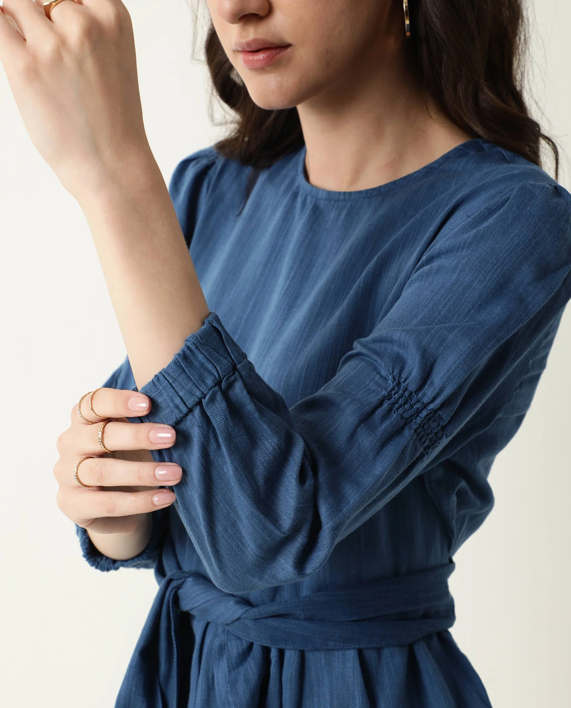 Rareism Women's Mocky Petrol Linen Top - Image 4