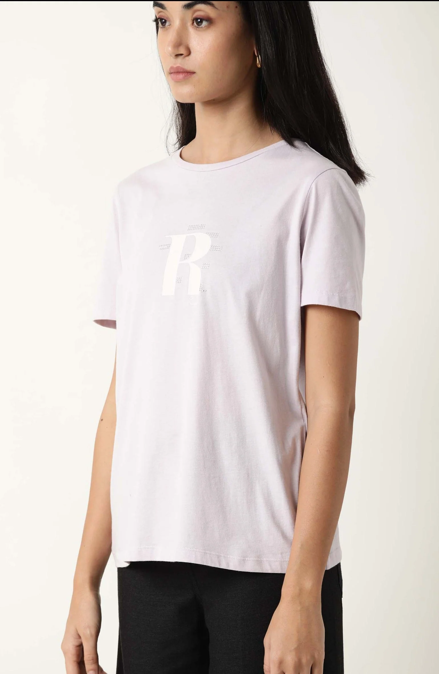 Rareism Women's Moes Purple Cotton Crew Neck Graphic Print Regular Fit T-Shirt - Image 4