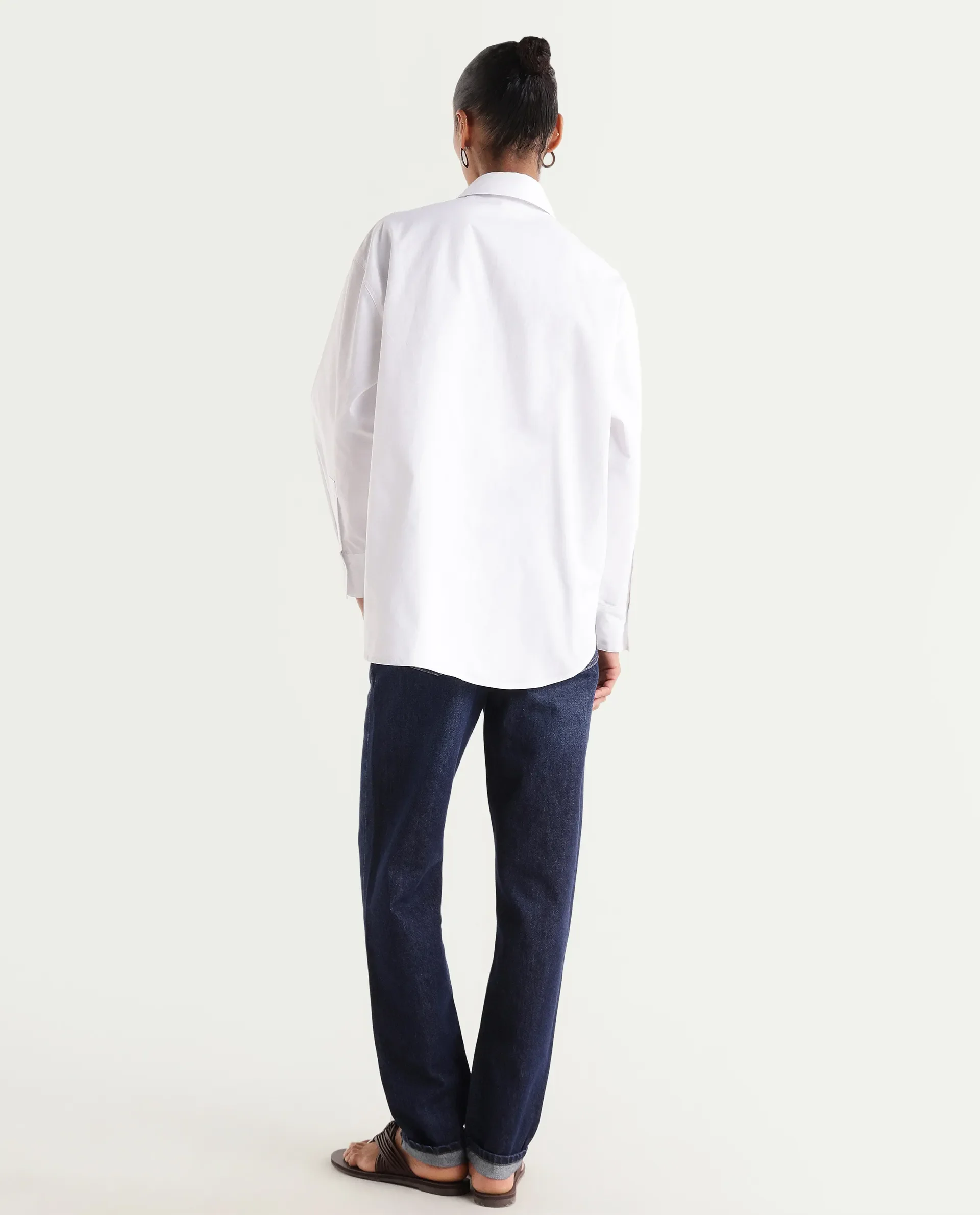 Rareism Women's Momind Dark Navy Cotton Blend Mom Fit Plain Jeans - Image 7