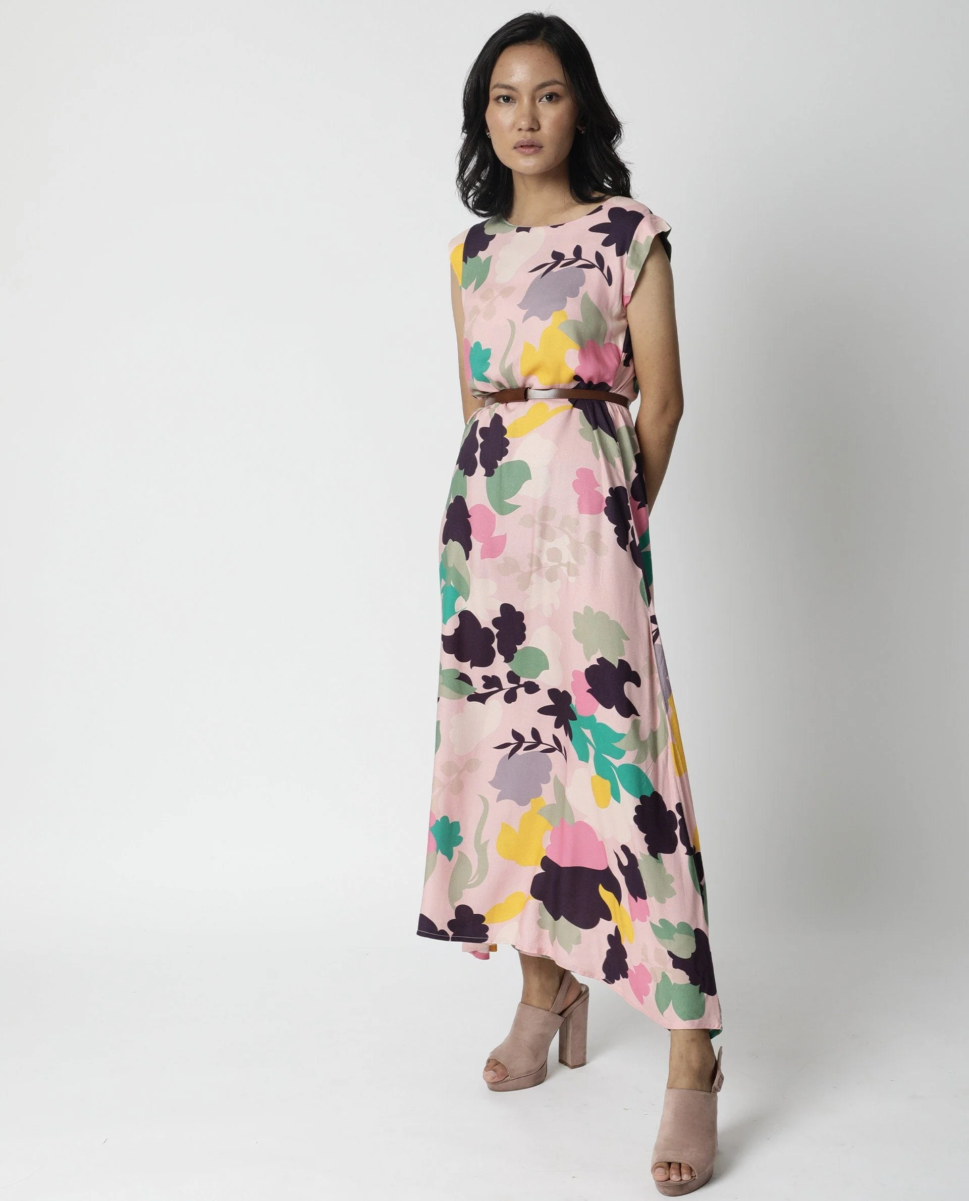 Rareism Women Mona Pink Dress Sleeveless Printed
