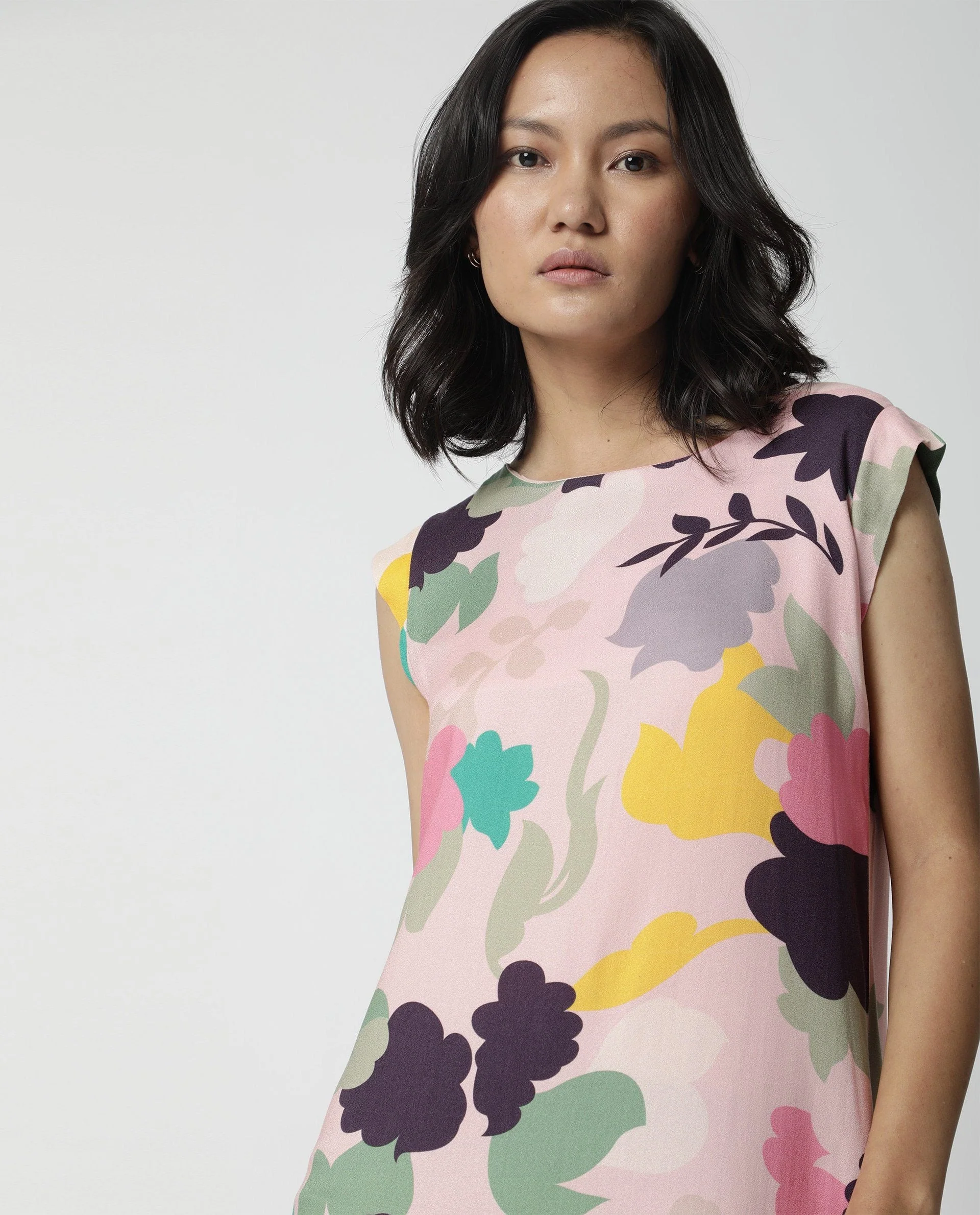 Rareism Women Mona Pink Dress Sleeveless Printed - Image 2