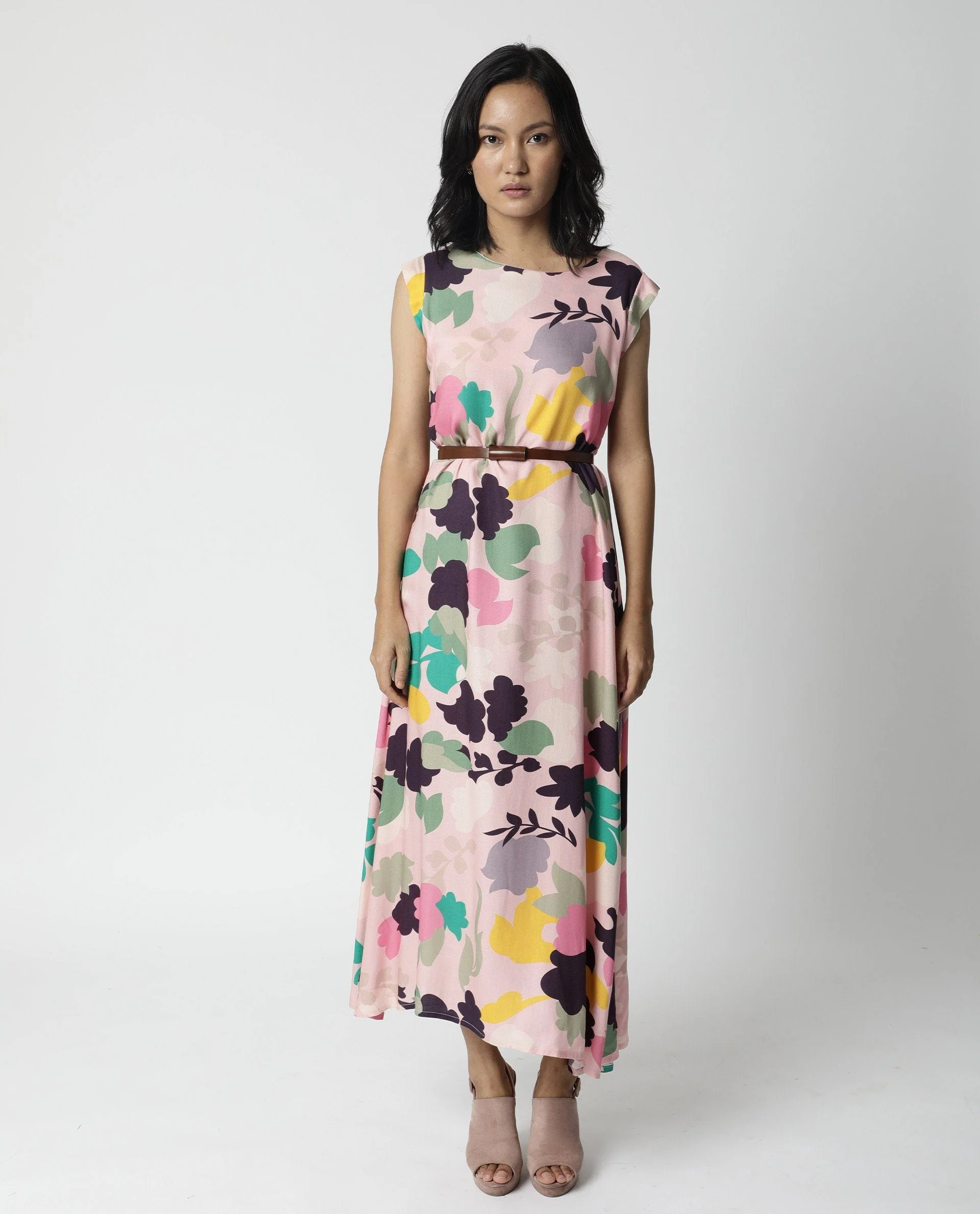 Rareism Women Mona Pink Dress Sleeveless Printed - Image 3
