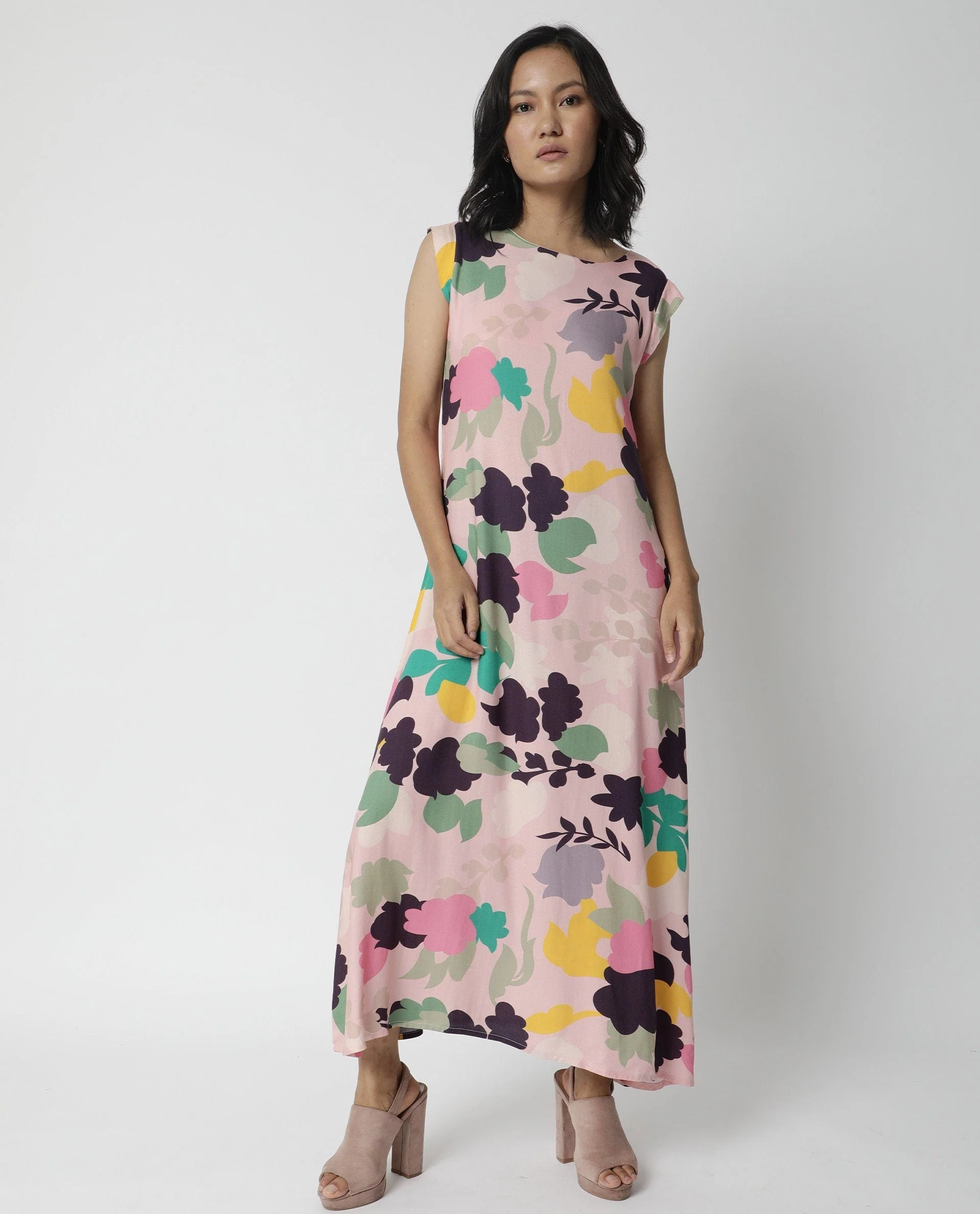 Rareism Women Mona Pink Dress Sleeveless Printed - Image 4