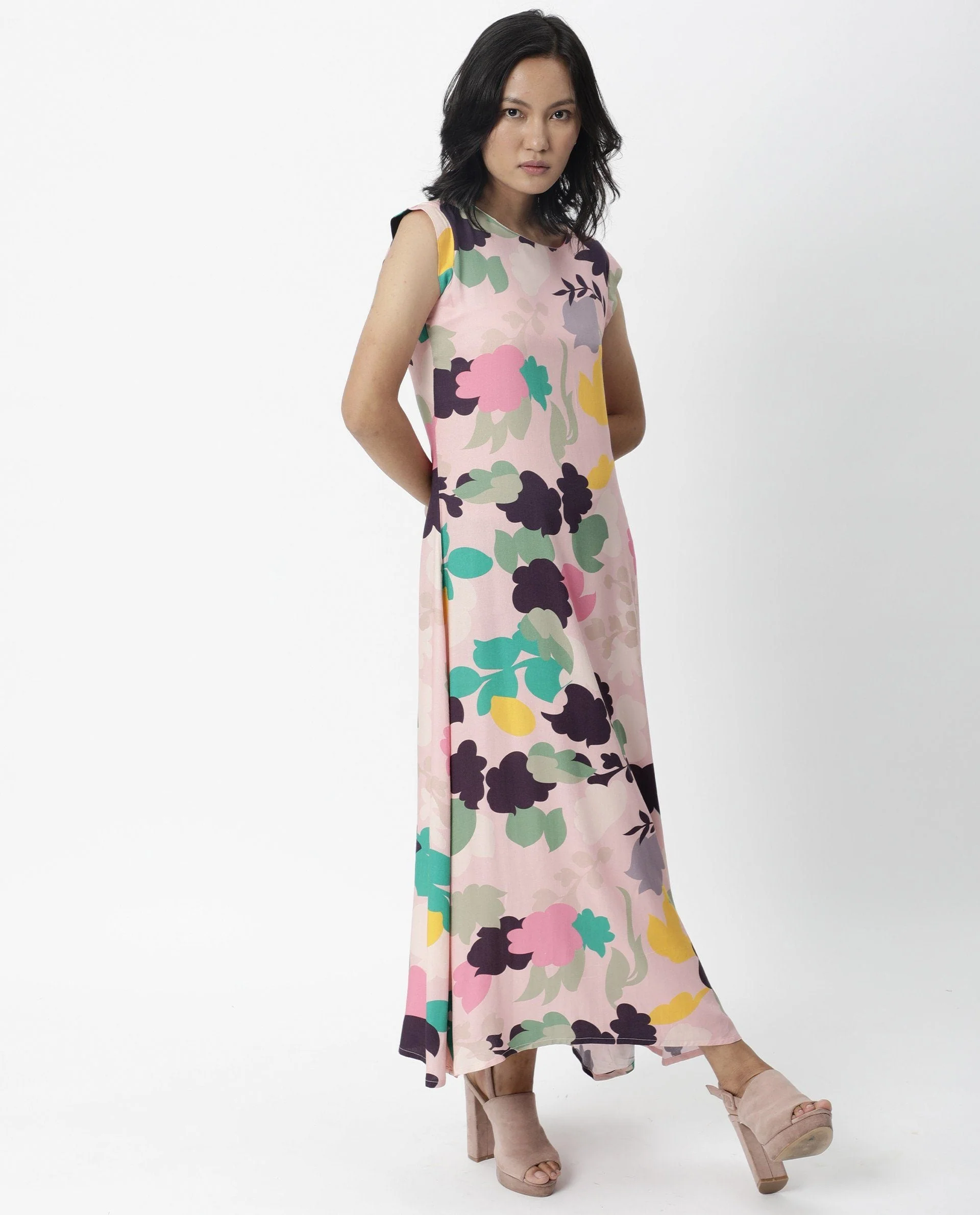 Rareism Women Mona Pink Dress Sleeveless Printed - Image 7