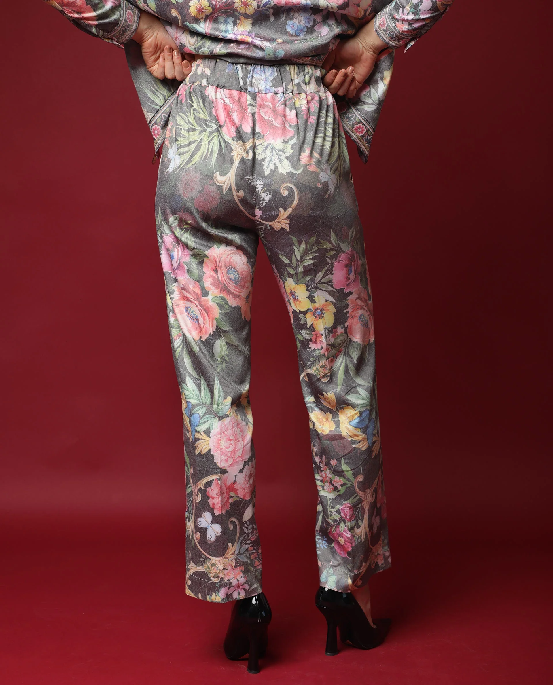 Rareism Women's Montebello Multi Polyester Blend Floral Print Ankle Length Tailored Trouser - Image 8