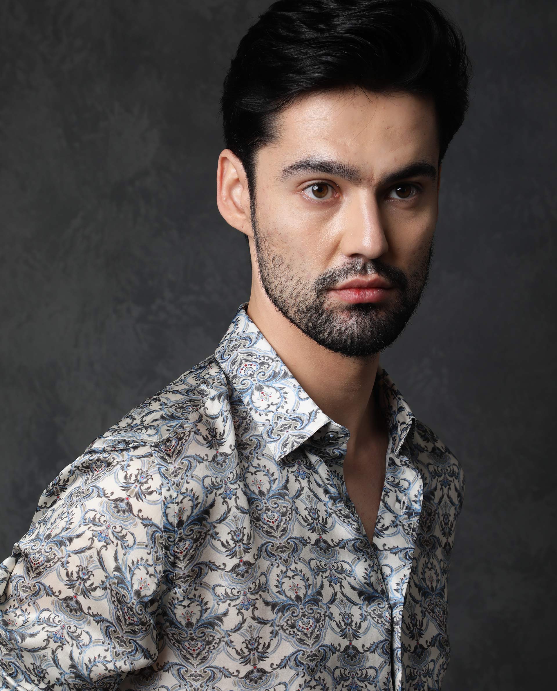 Rare Rabbit Men's Montor Beige Cotton Floral Print Regular Fit Full Sleeve Collared Shirt - Image 3
