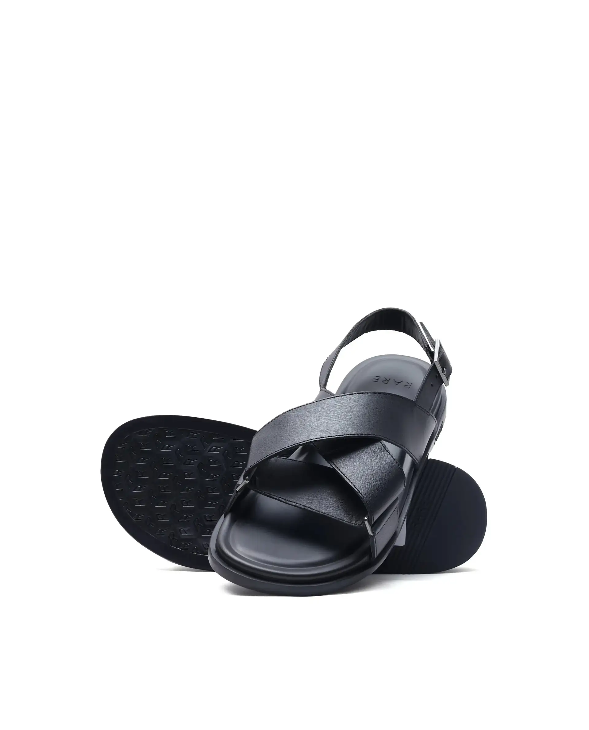Rare Rabbit Men's Monz Black Slip-On Closure Sandal - Image 8