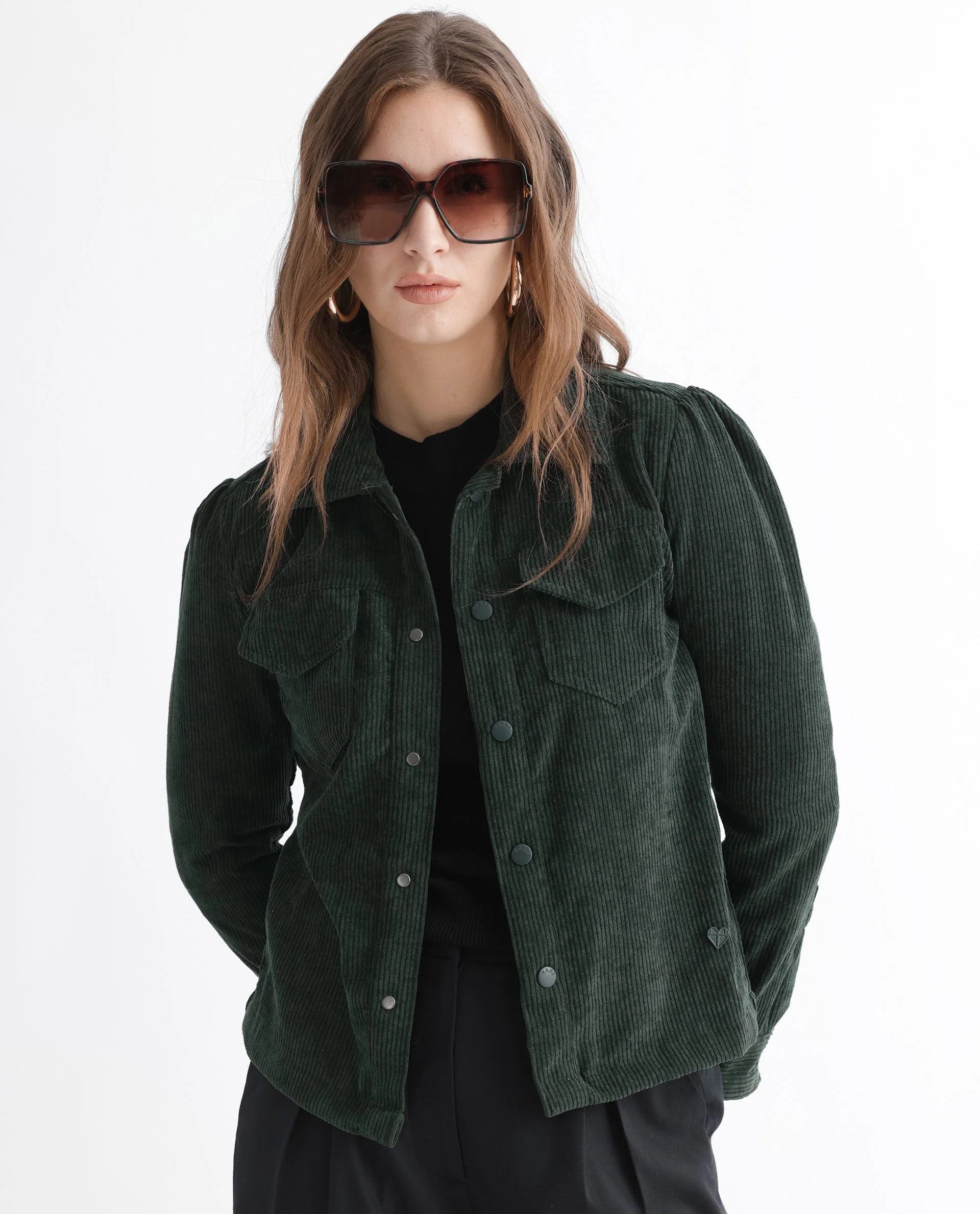 Rareism Women's Mooney Green Polyester Spread Collar Plain Regular Fit Jacket - Image 10